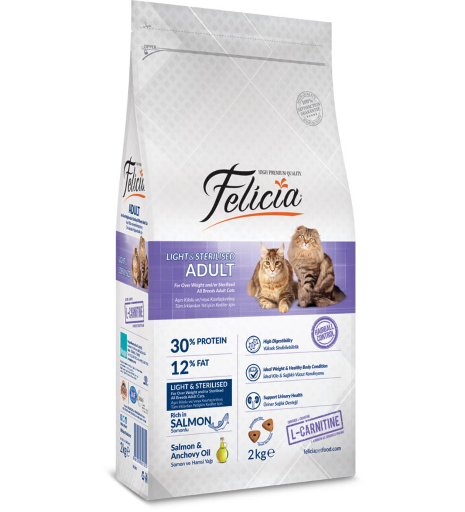 Felicia Salmon Light & Sterilized Cat Food 2 Kg - Buy Online on GoSupps.com