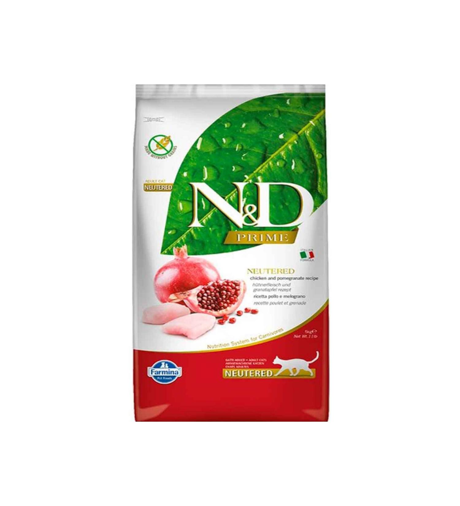 N & D Nd Grain-Free Sterilized Cat Food Chicken and Pomegranate 5 Kg