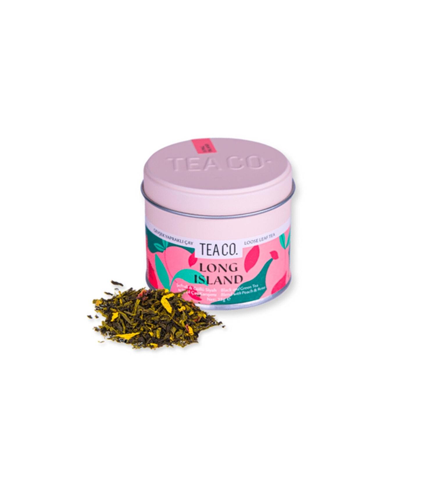 TEA CO Long Island Peach Black and Green Tea Blend