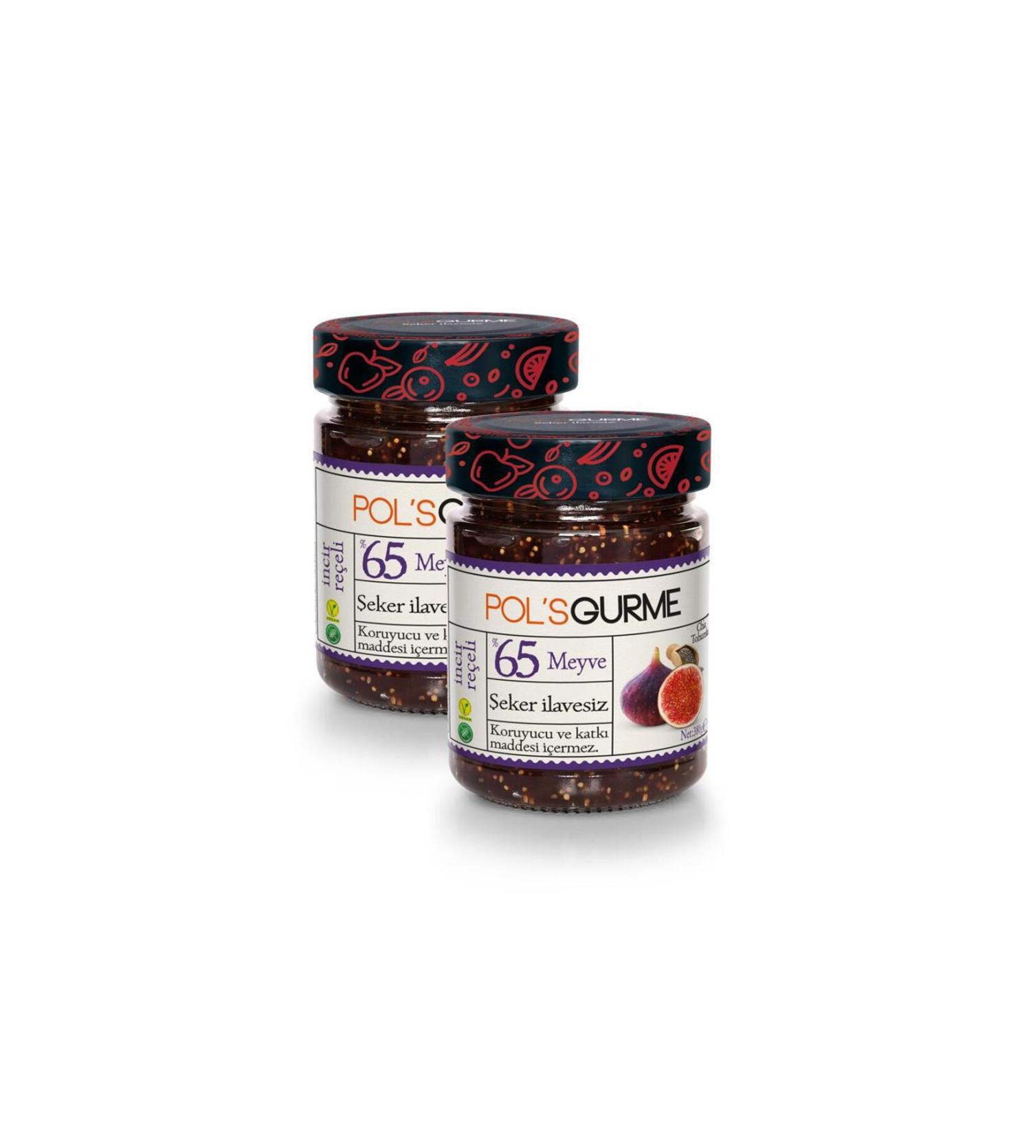 Pol's Gurme Pol'sGurme Fig Jam Chia Seeds e Fruit Ratio 380 x2 Pieces