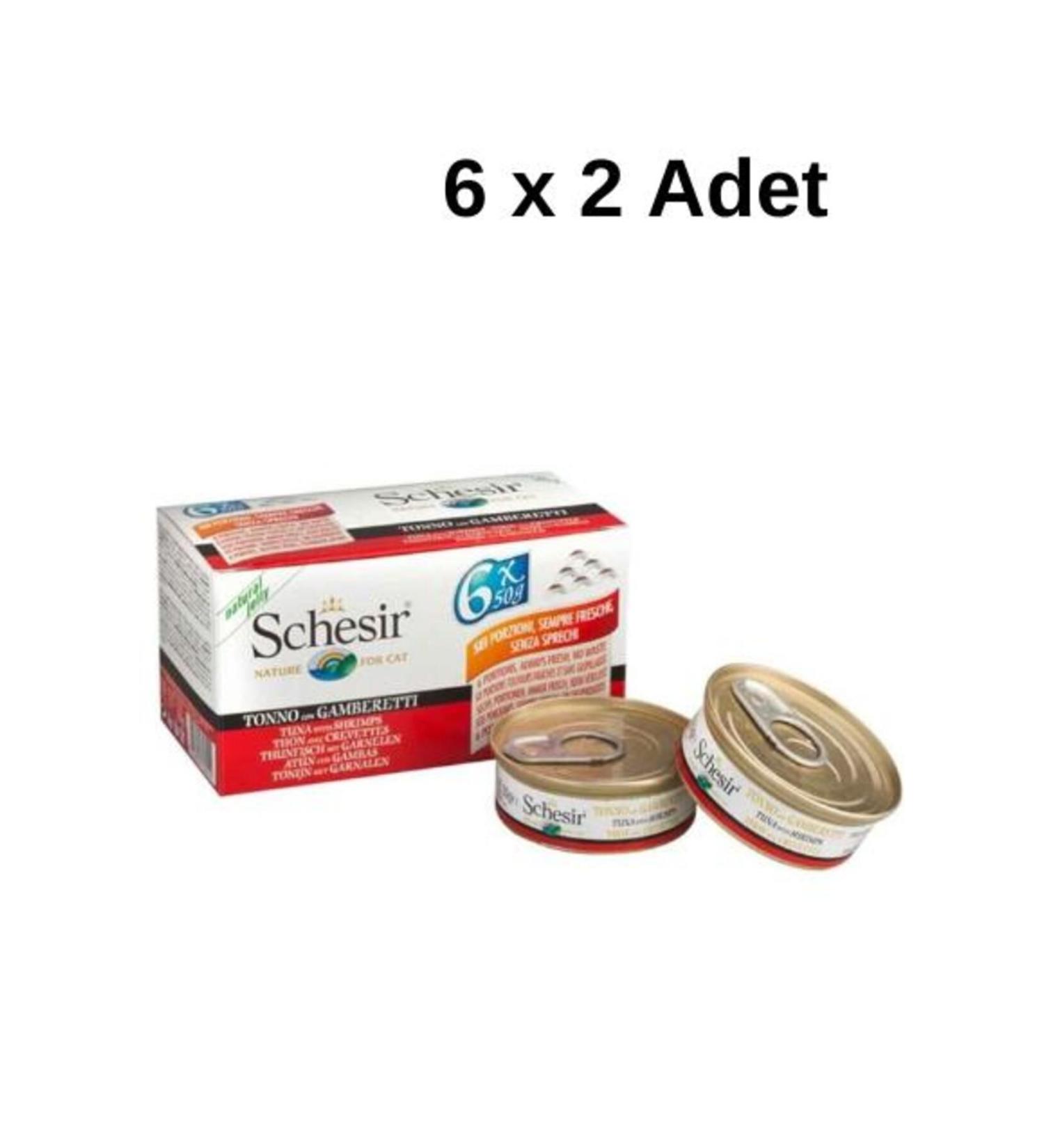 Schesir Multipack Shrimp Cat Canned Food 50 gr X 6 2 Pieces