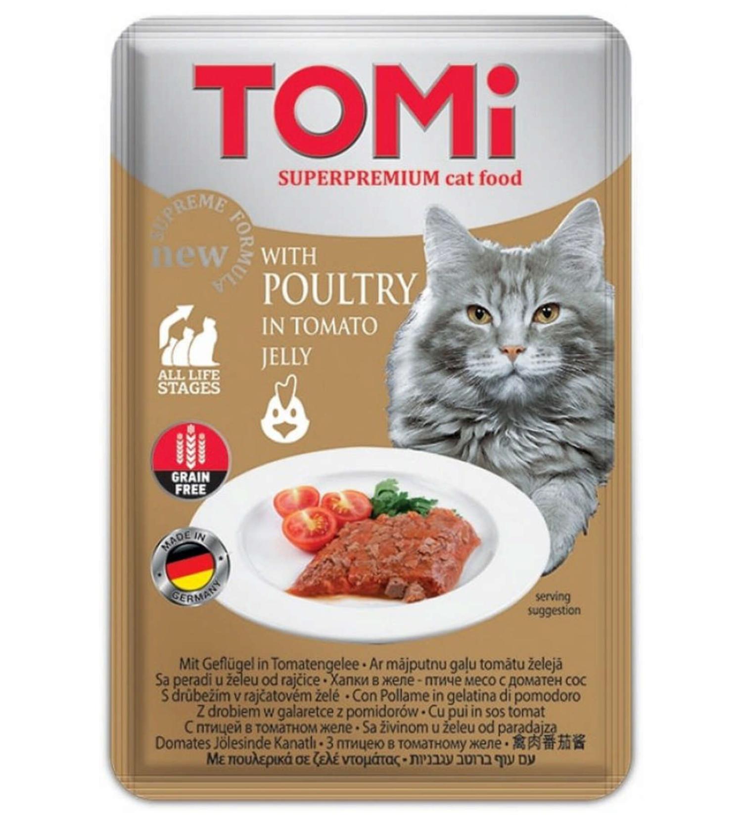 Tomi Cat Poultry and Tomato Grain Free Pouch Food 100gr (pate) 543133