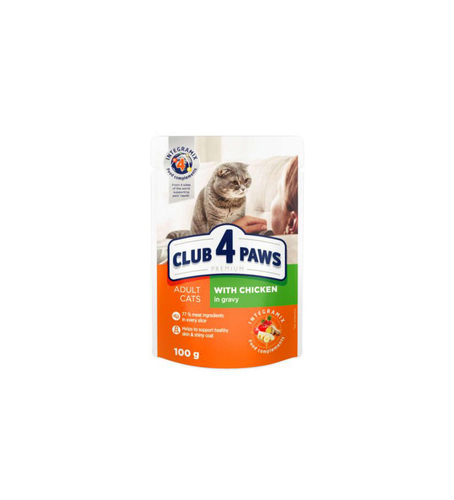 Club4Paws CHICKEN PREMIUM POUCH CAT FOOD 100 GR X 6 PIECES 476123