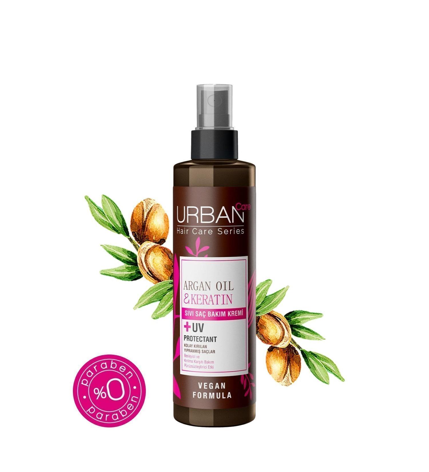 Urban Care Argan Oil Liquid Hair Care Cream for Easily Broken and Damaged Hair - vegan - 200 ml