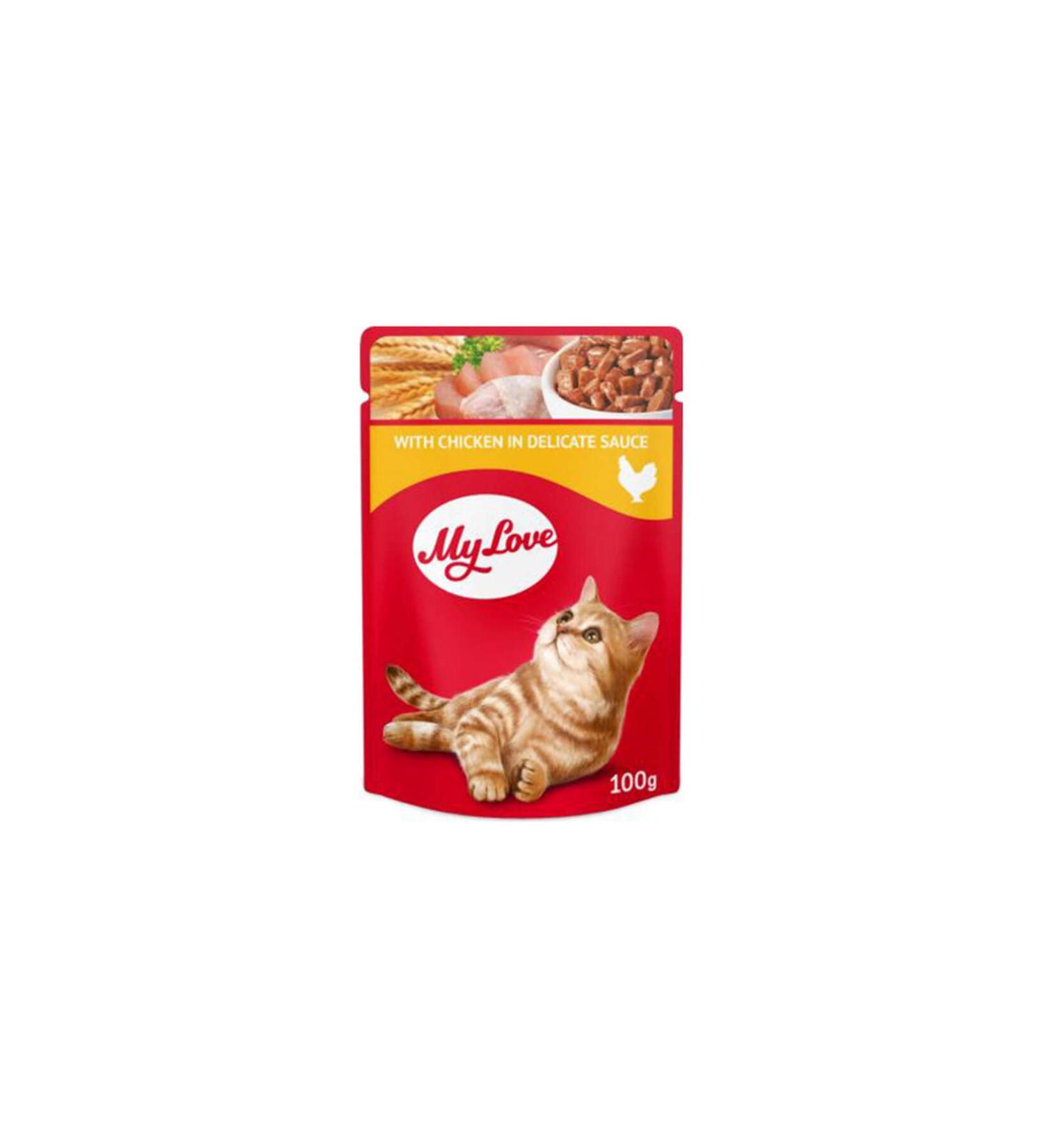 mylove My Love Chicken Meat Pouch Cat Food in Sauce 100 Gr 476123