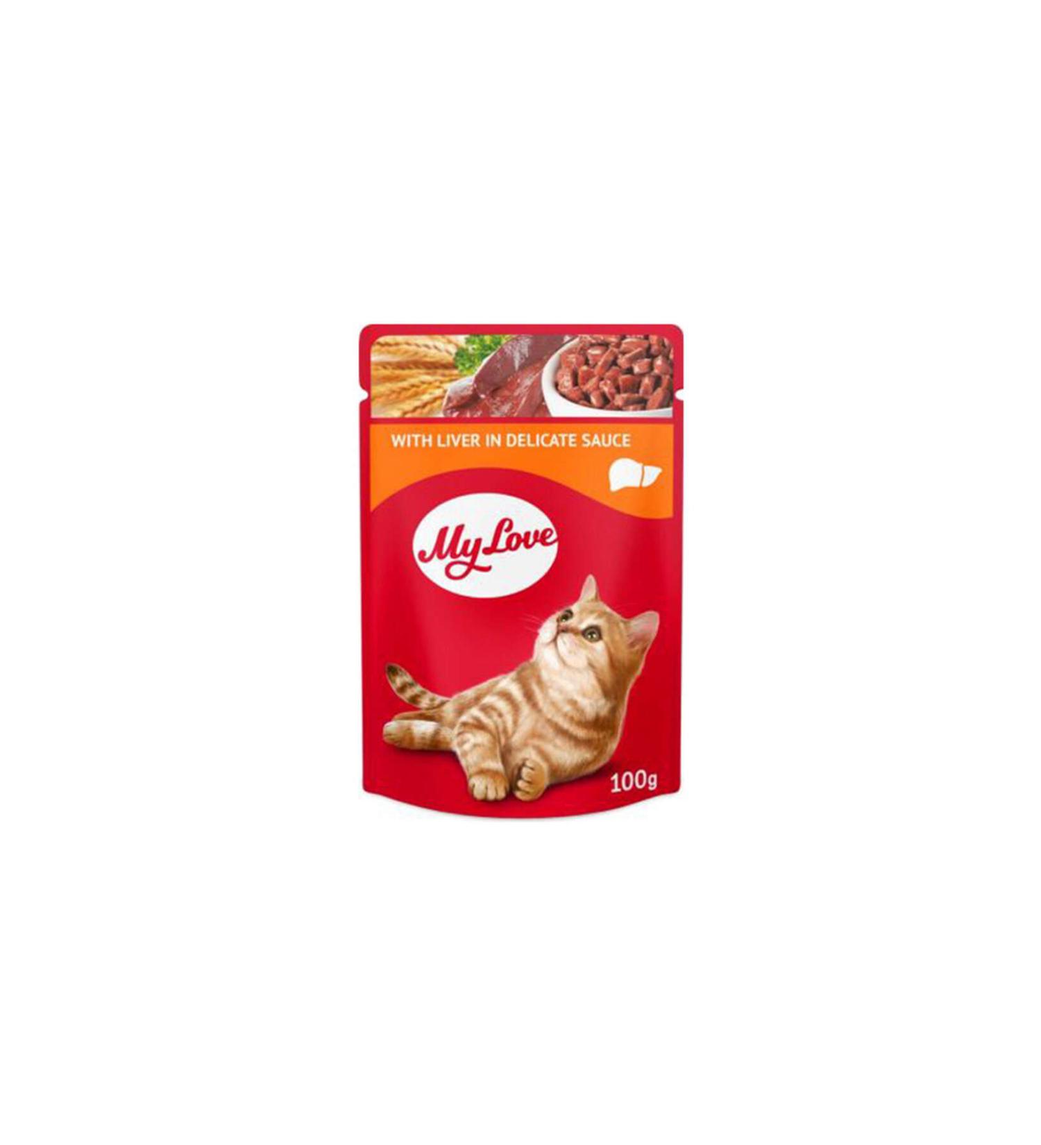 mylove My Love Liver in Sauce Pouch Cat Food 100 Gr 553134
