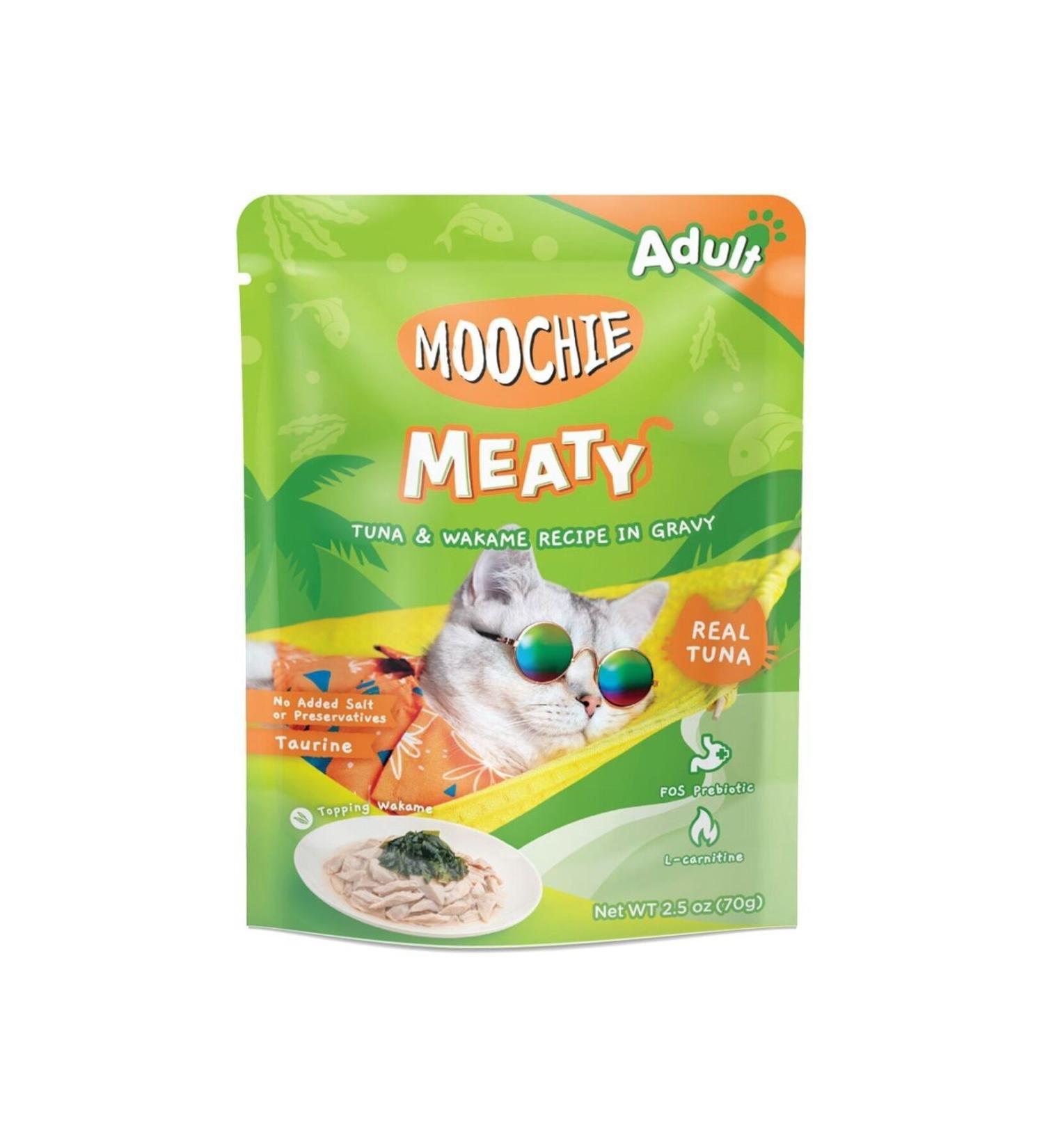 MOOCHIE 12 Pack Cat Reward Food Tuna and Wakame 70g