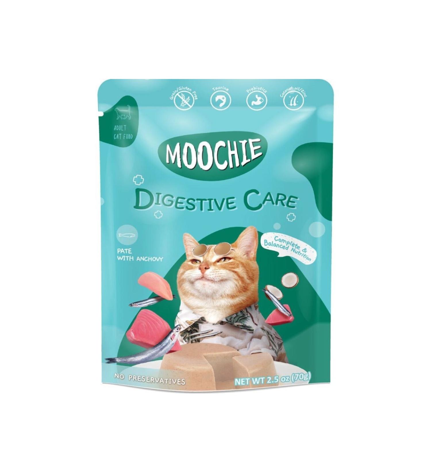 MOOCHIE Anchovy Cat Food Pate - Digestive Support 12 x 70g