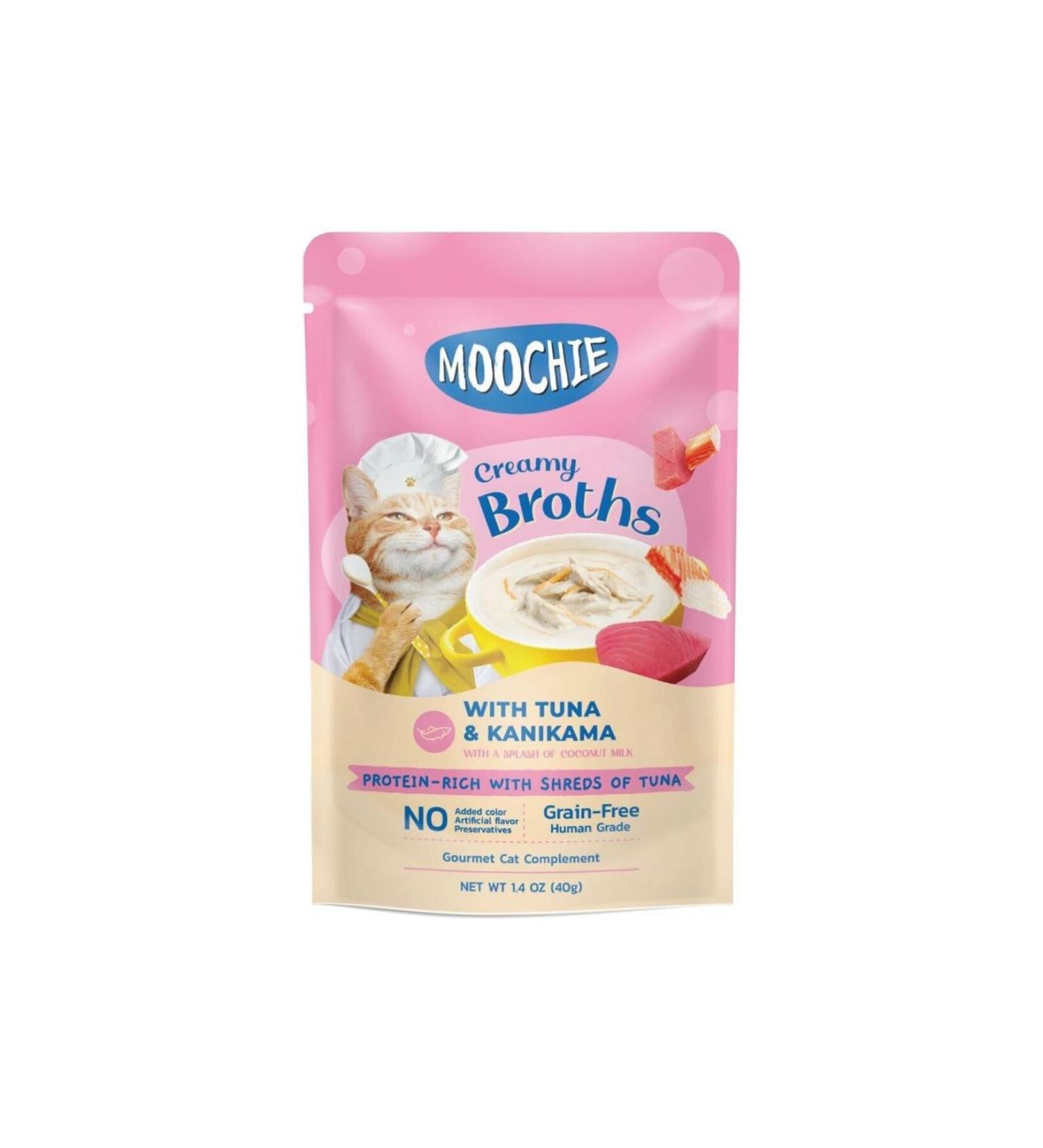 MOOCHIE Kitten Tuna & Kanikama Creamy Broth 40g Bag Delicious and Nutritious Cat Food