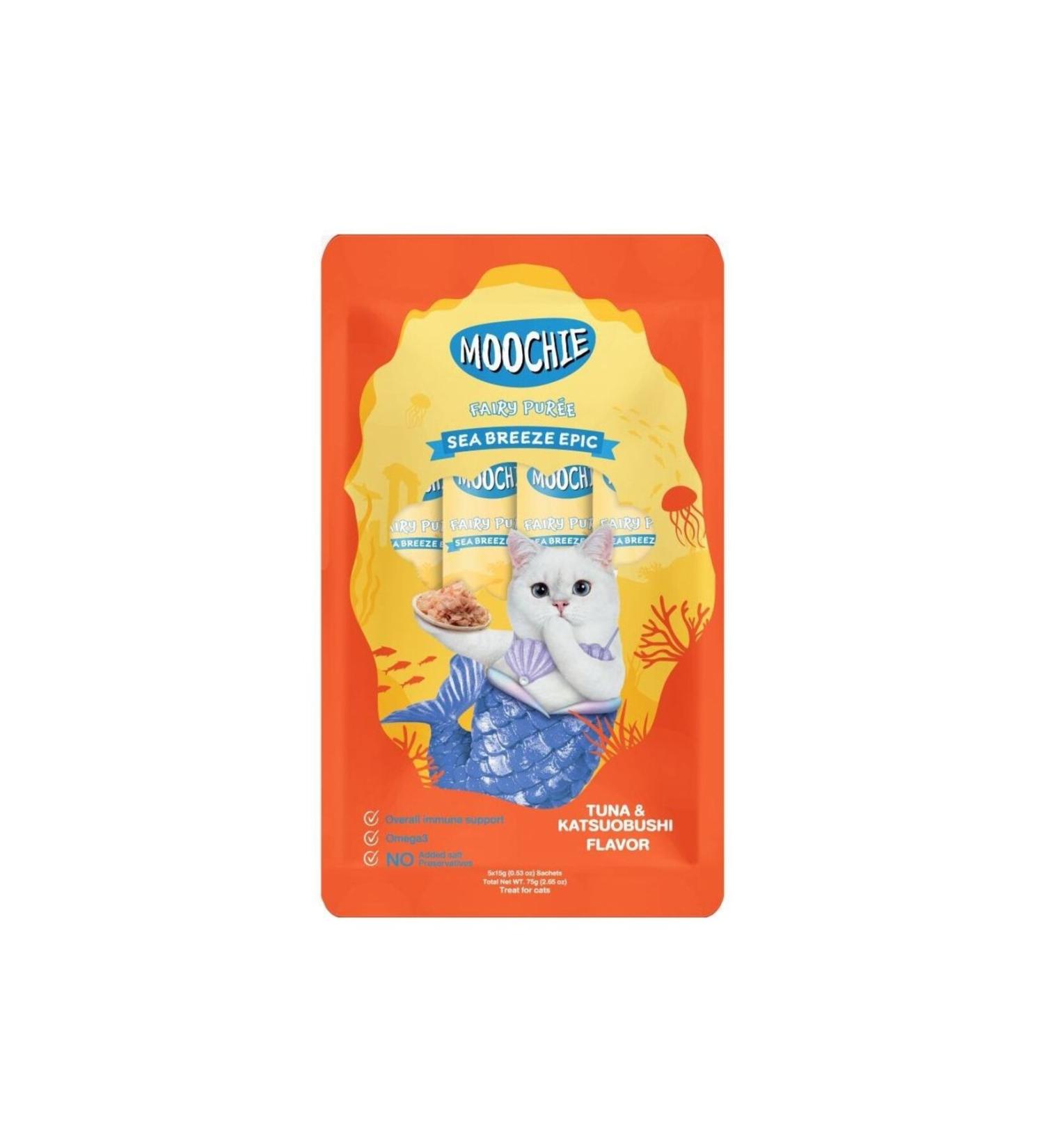 MOOCHIE Sea Breeze Epic Tuna & Katsuobushi Flavor 15g Sachet High Protein Cat Treat