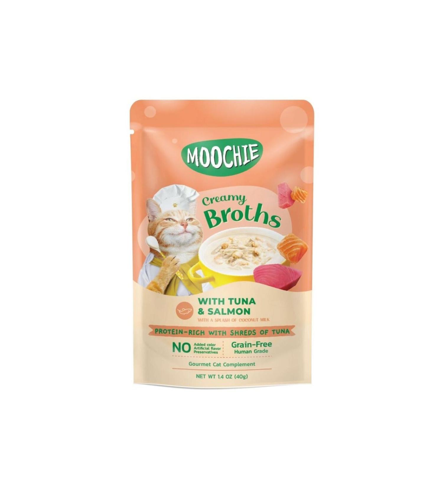 MOOCHIE Kitten Creamy Broth with Tuna and Salmon 40g Bag Nutritious and Delicious Cat Food