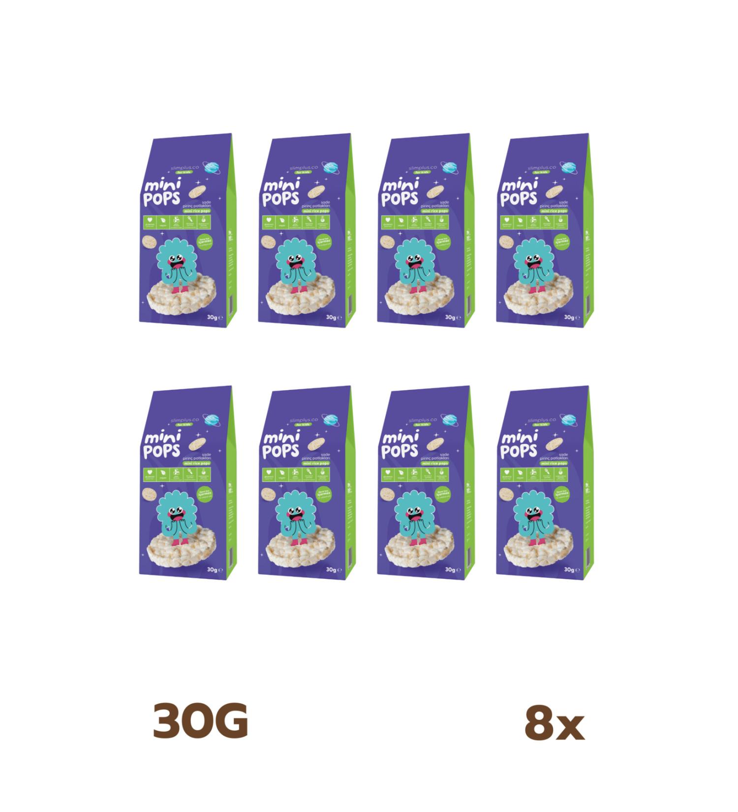 slimplus 8 Pack Mini Pops Snack Rice Crisps 30G