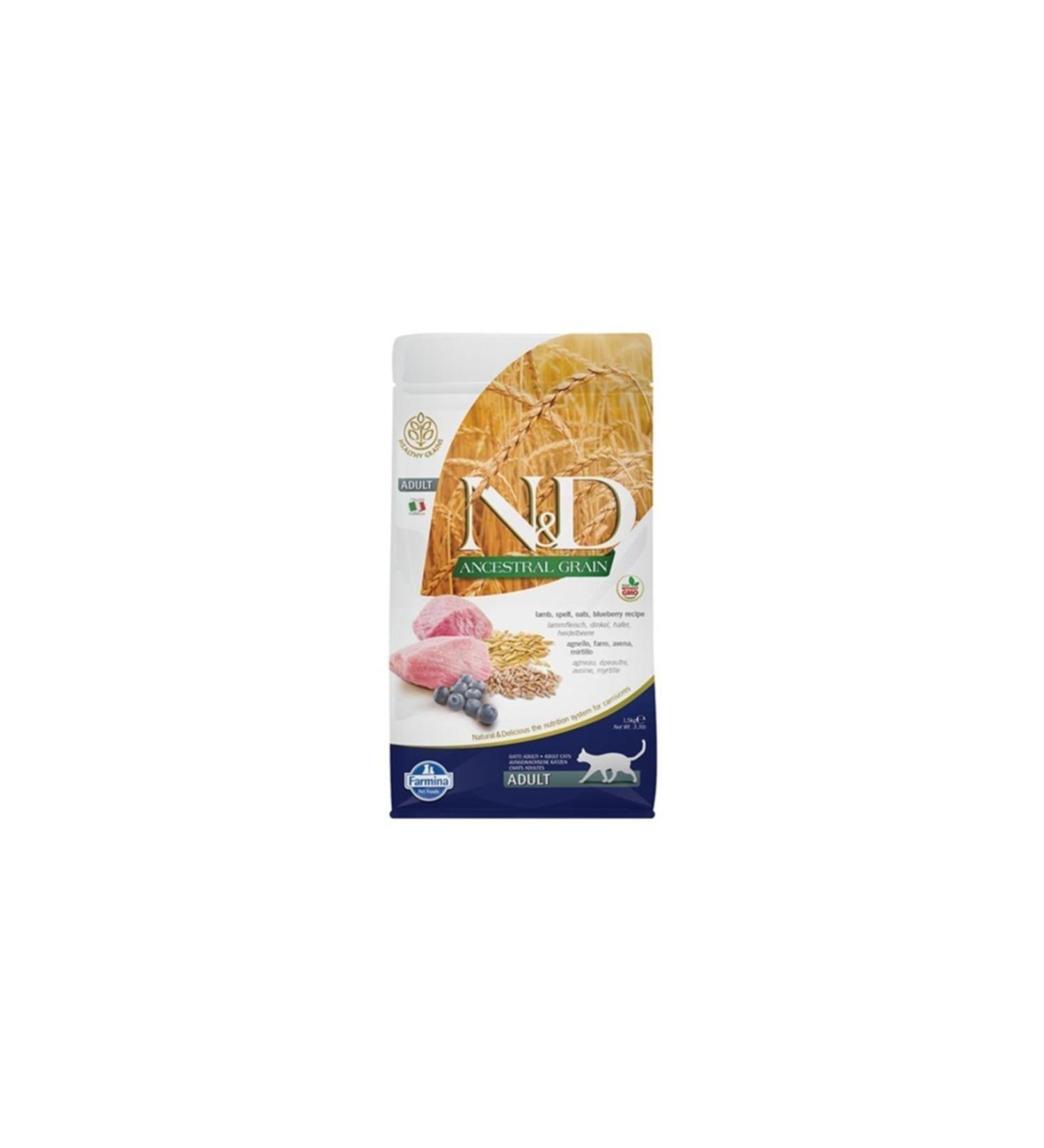 N & D Low Grain Lamb & Blueberry Adult Cat Food - 1.5 Kg
