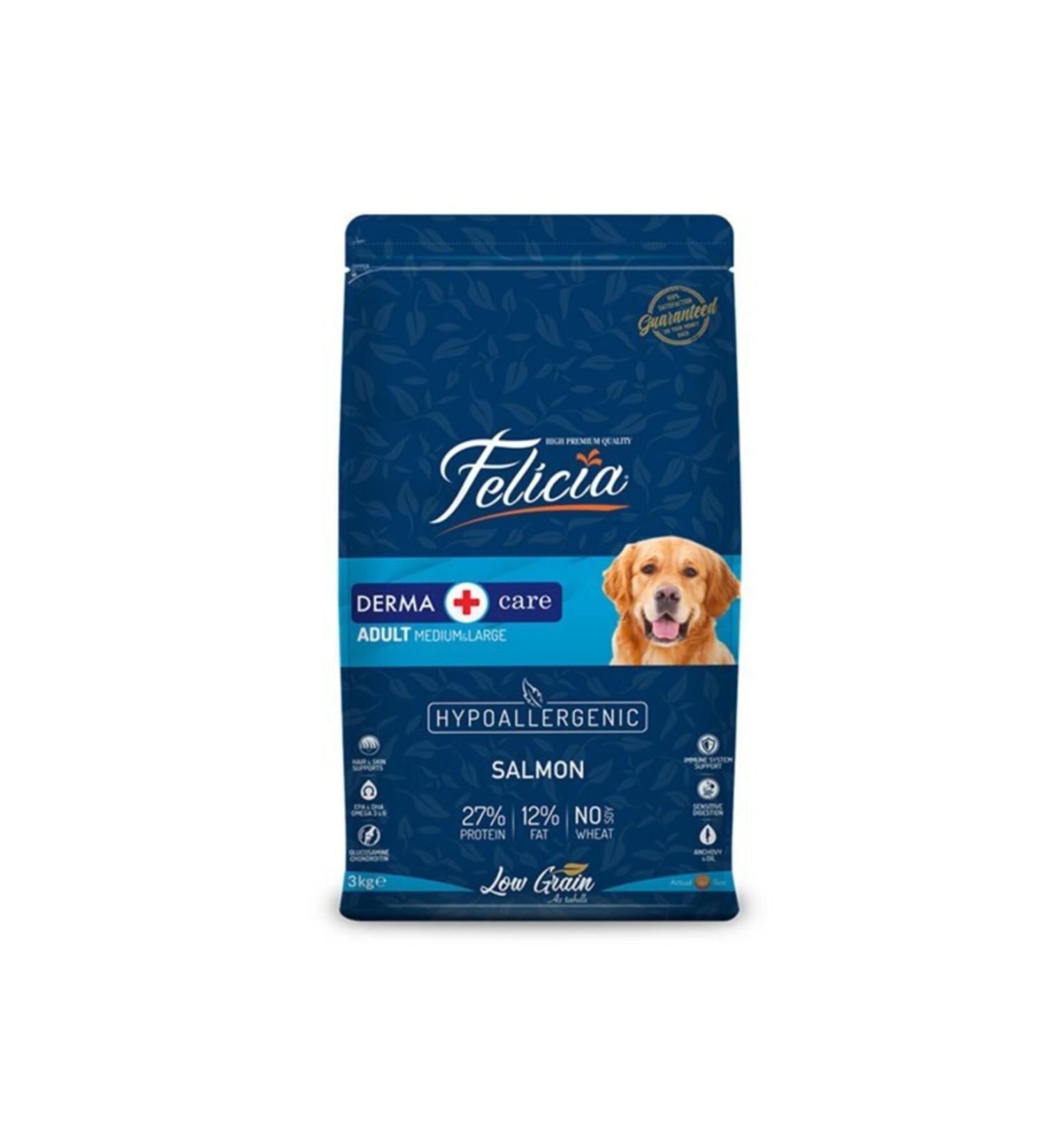 Felicia Low Grain Adult Salmon M/large Breed Hypoallergenic Dog Food 3kg