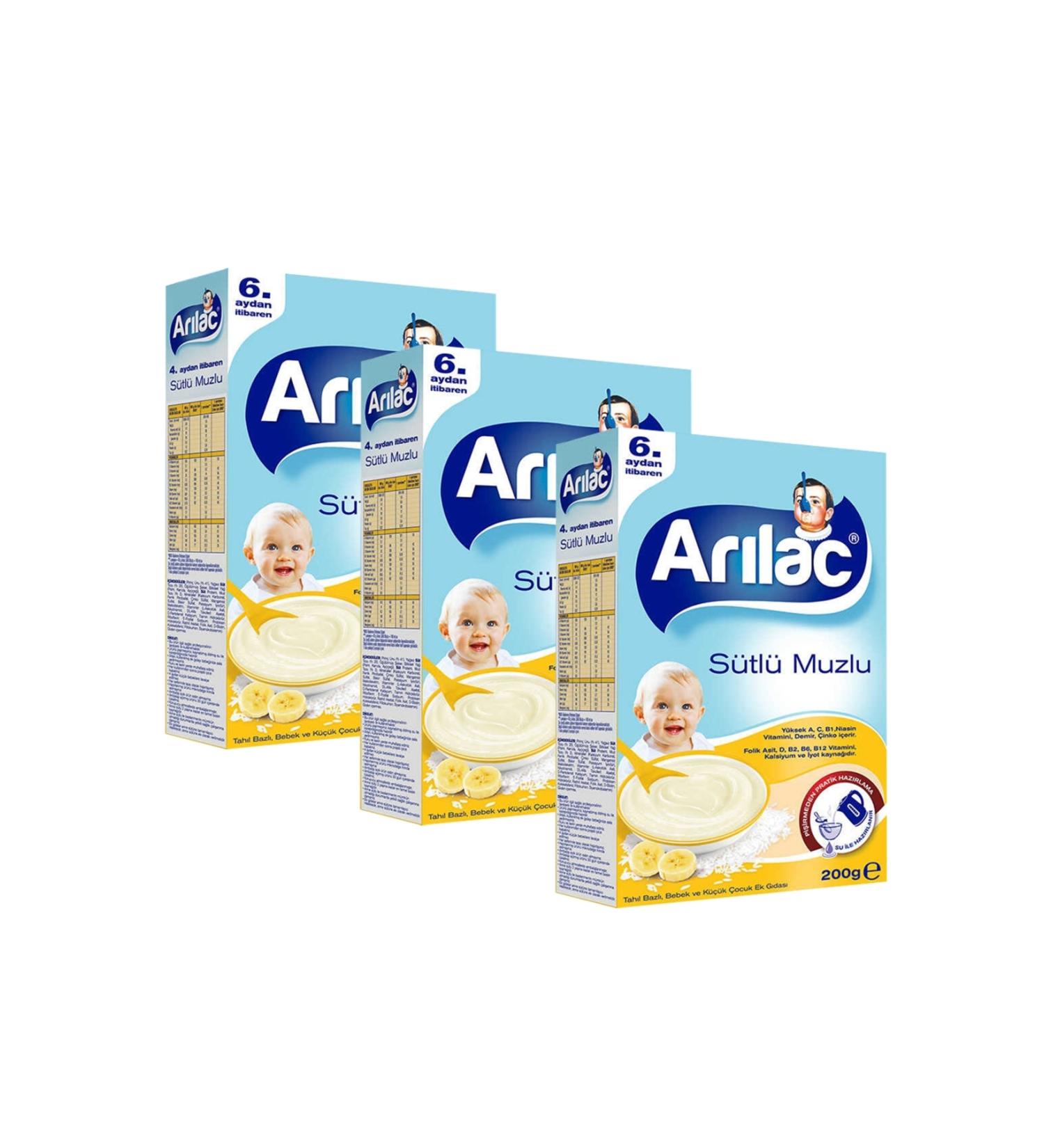 ARI Lac Instant Supplementary Food Milk Banana 200 gr X 3 Pieces