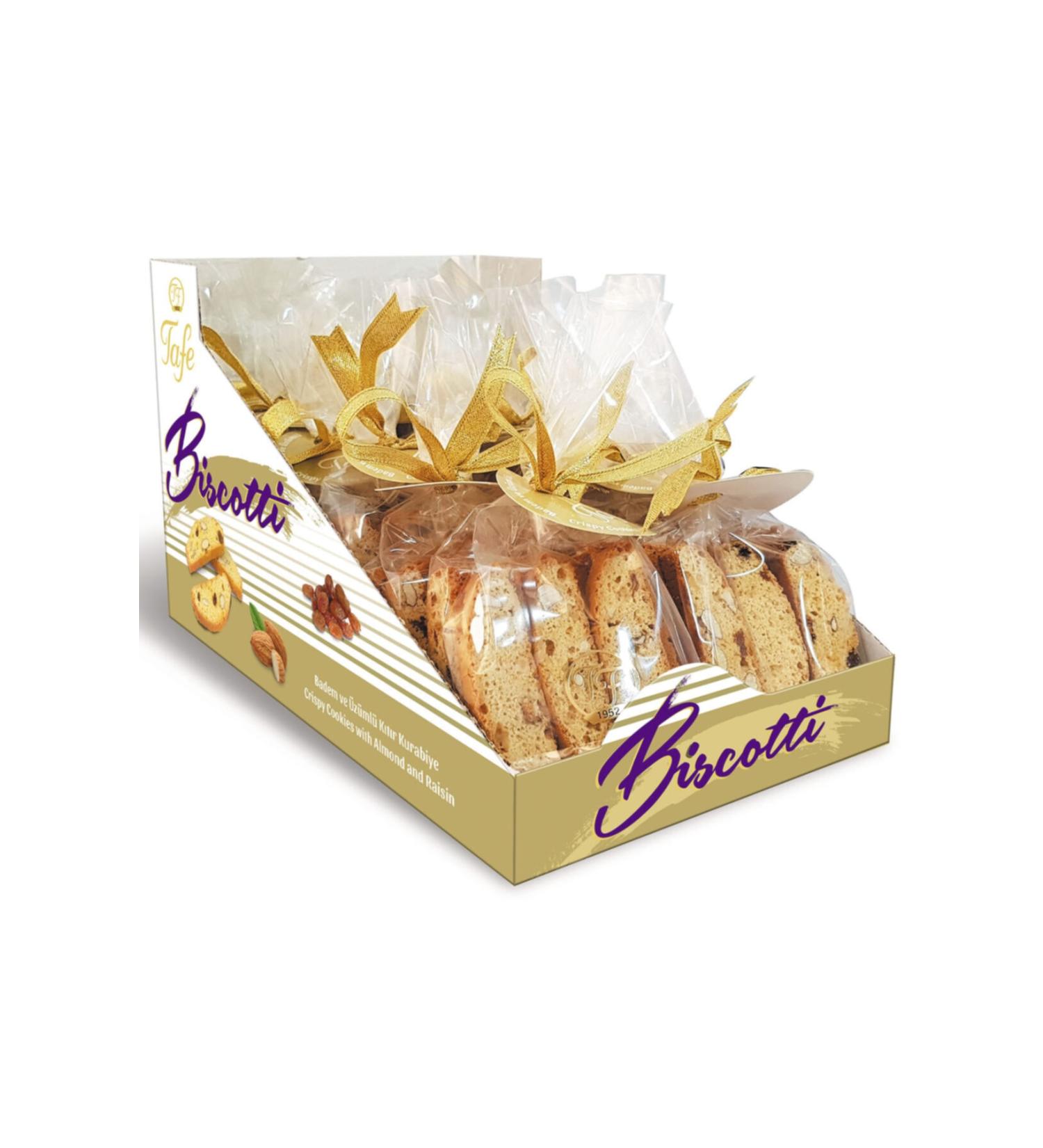 TAFE Biscotti Almond and Raisin Crunchy Cookies 80g X 12 Pieces
