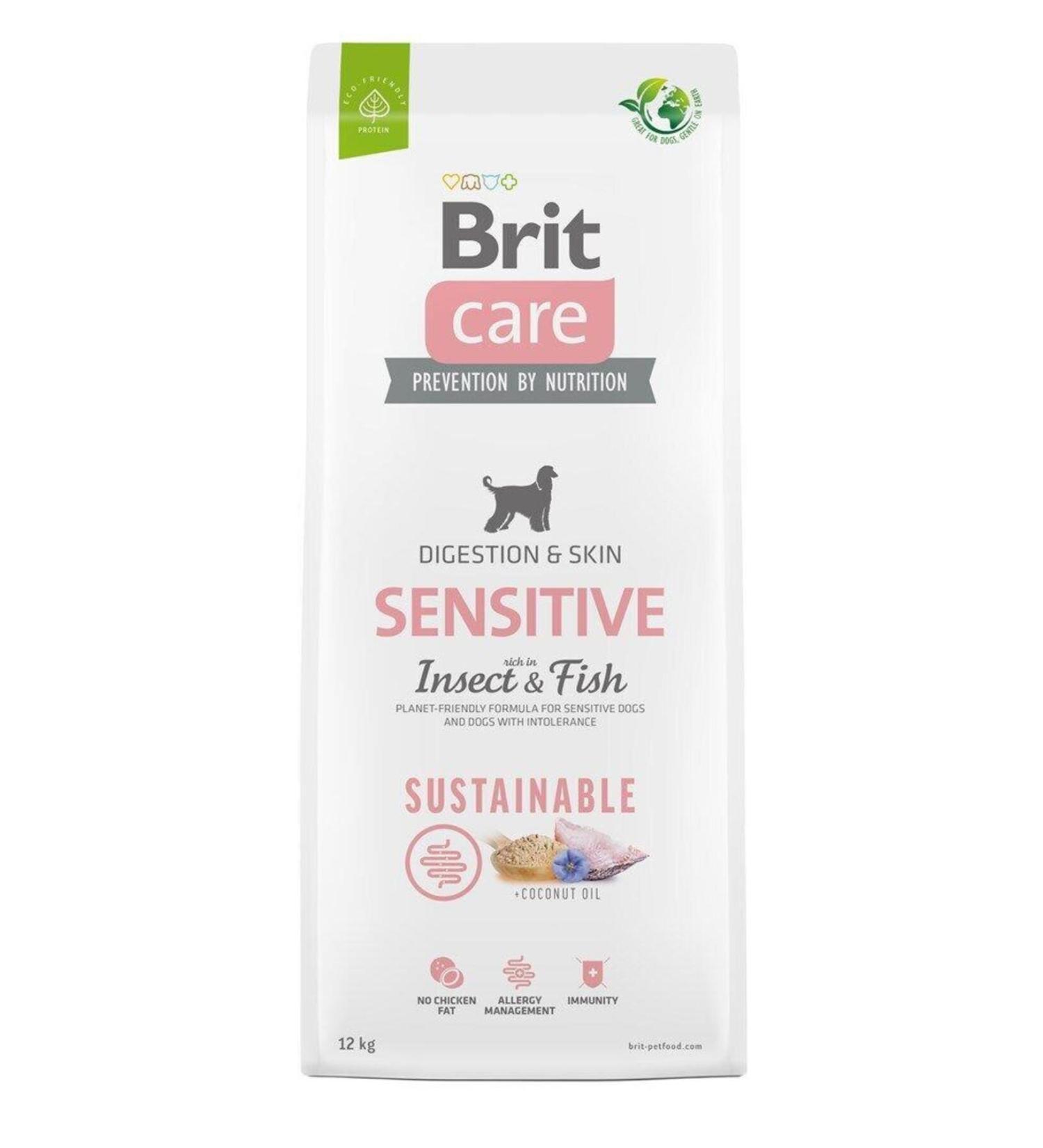 Brit Care Sustainable Fish and Rice Larva Protein Sensitive Adult Dog Dry Food 12 Kg