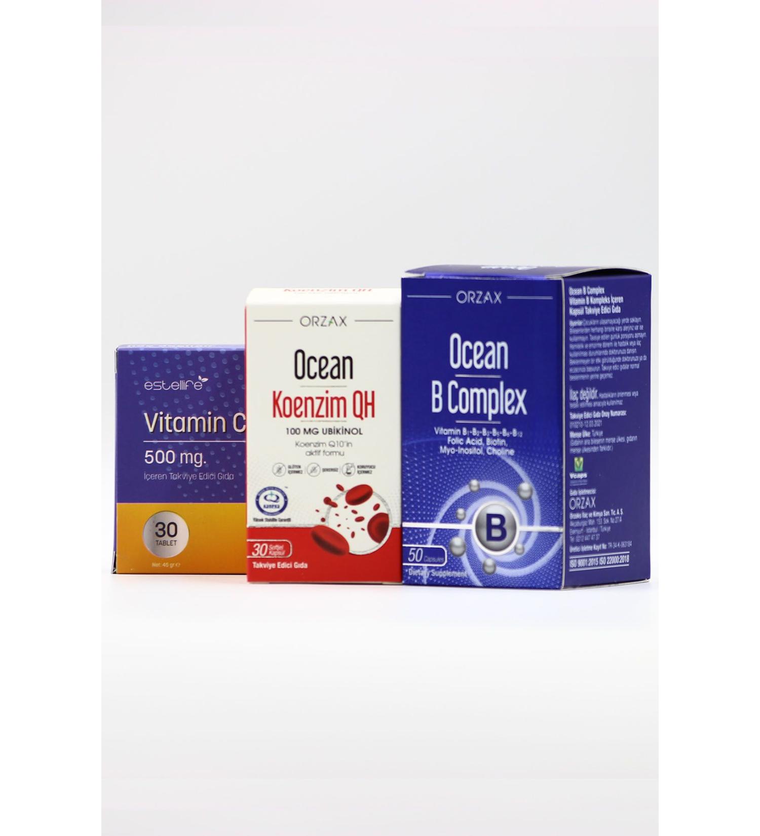 Ocean Coenzyme QH - Ocean B Complex - Vitamin C 500 mg