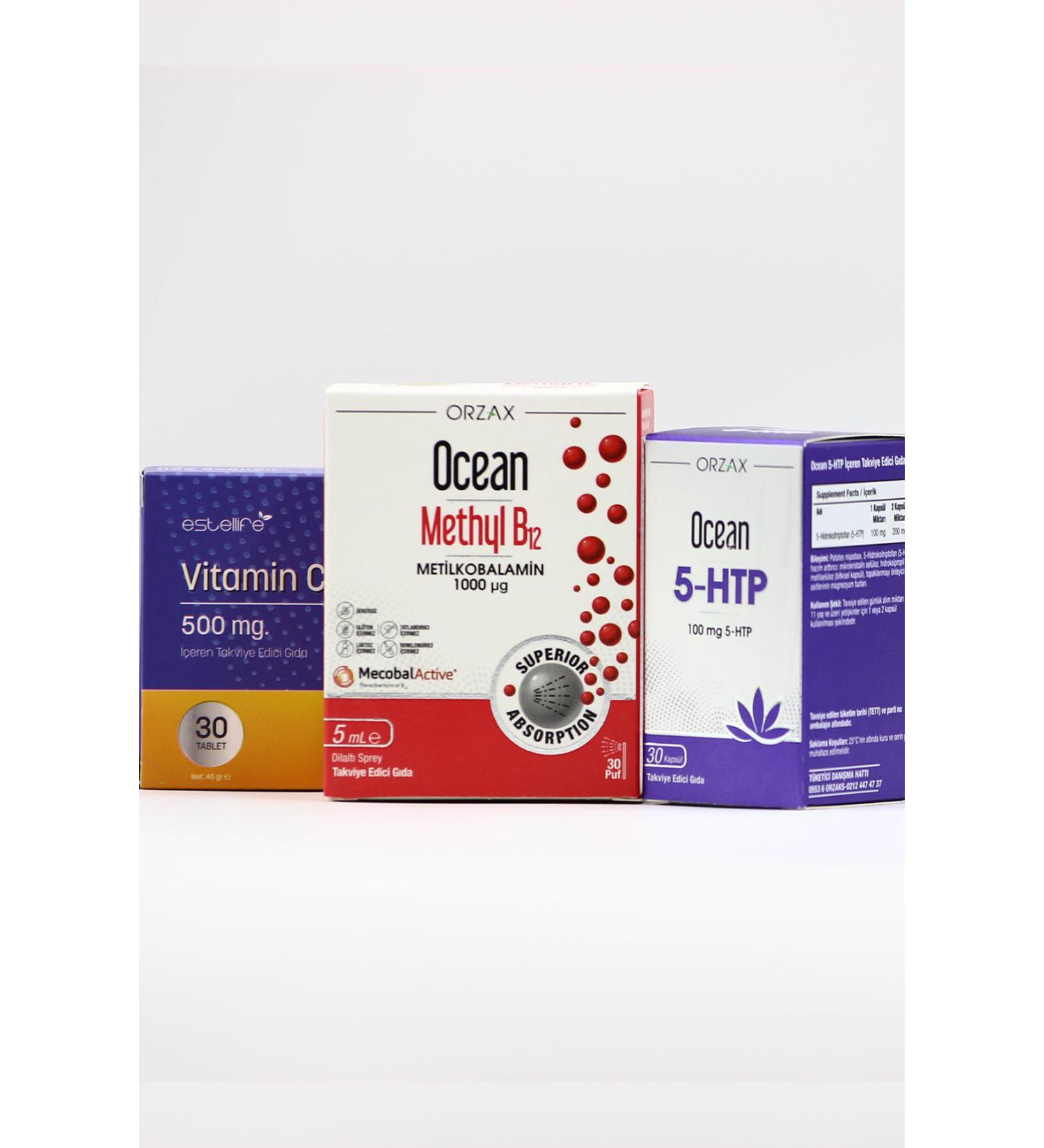 Ocean Methyl B12 1000 g - Ocean 5-HTP - Vitamin C 500 mg