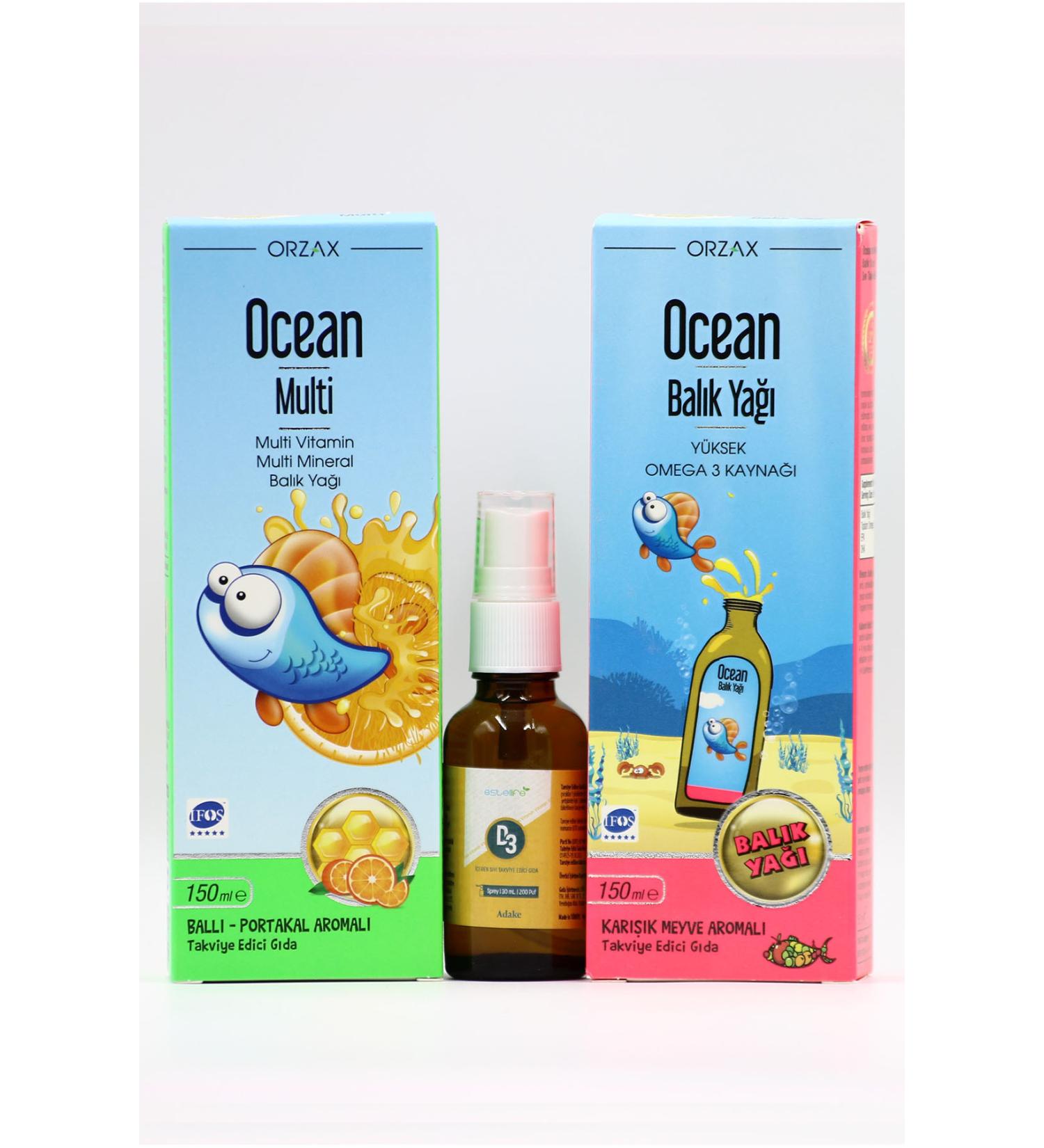 Ocean Multi Estellife D3 Spray and Ocean Fish Oil - Powerful Omega 3 and Vitamin Package for Children - Buy Online on GoSupps.com