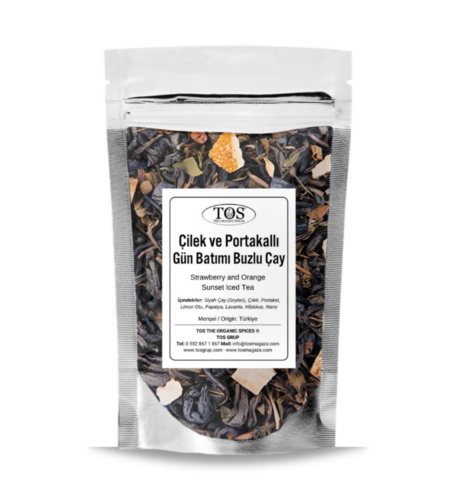 TOS The Organic Spices Strawberry and Orange Sunset Iced Tea 100 gr (1st Quality)