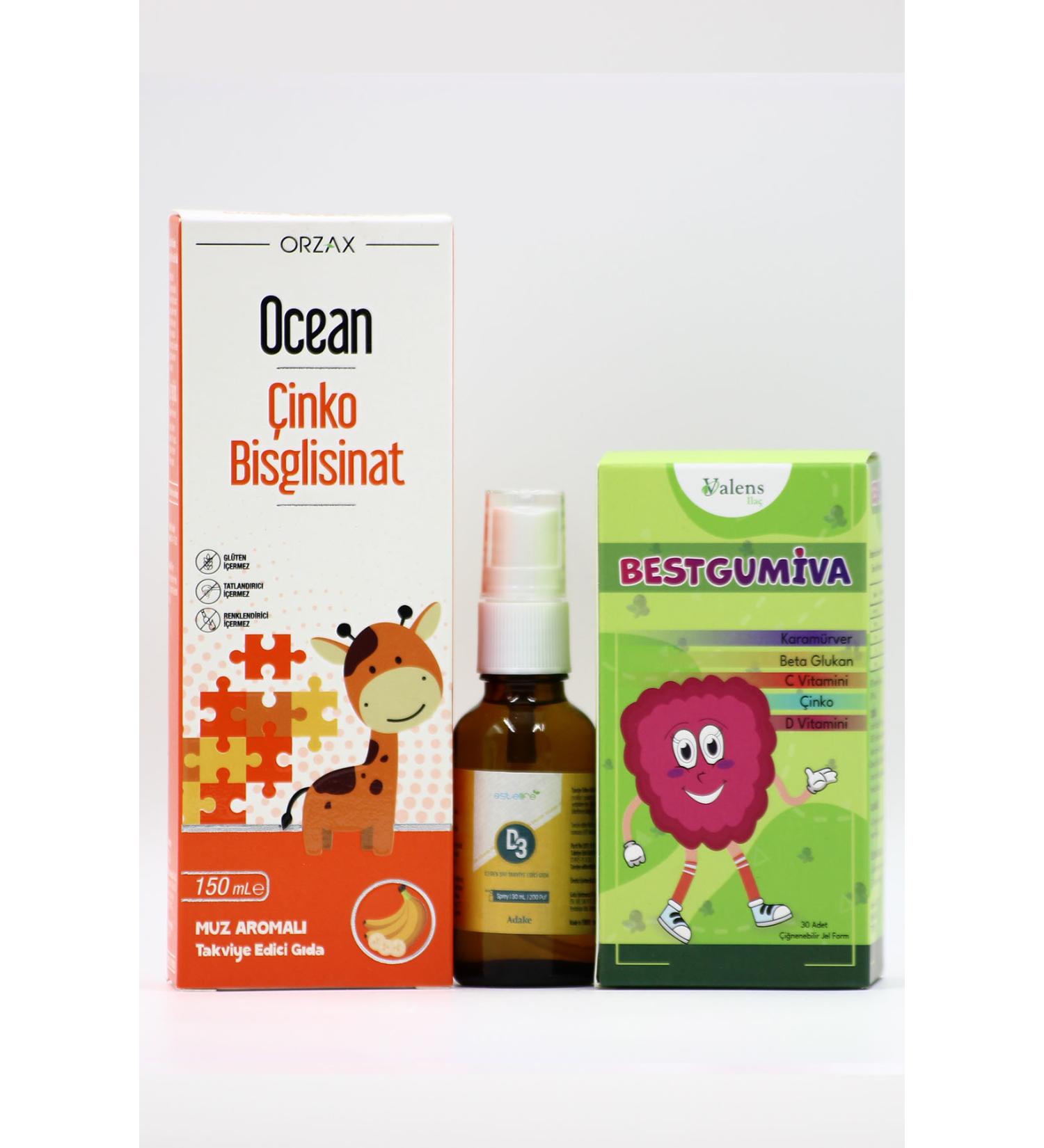Ocean Strong Immunity Set for Children: Ocean Zinc Estellife D3 & Bestgumiva