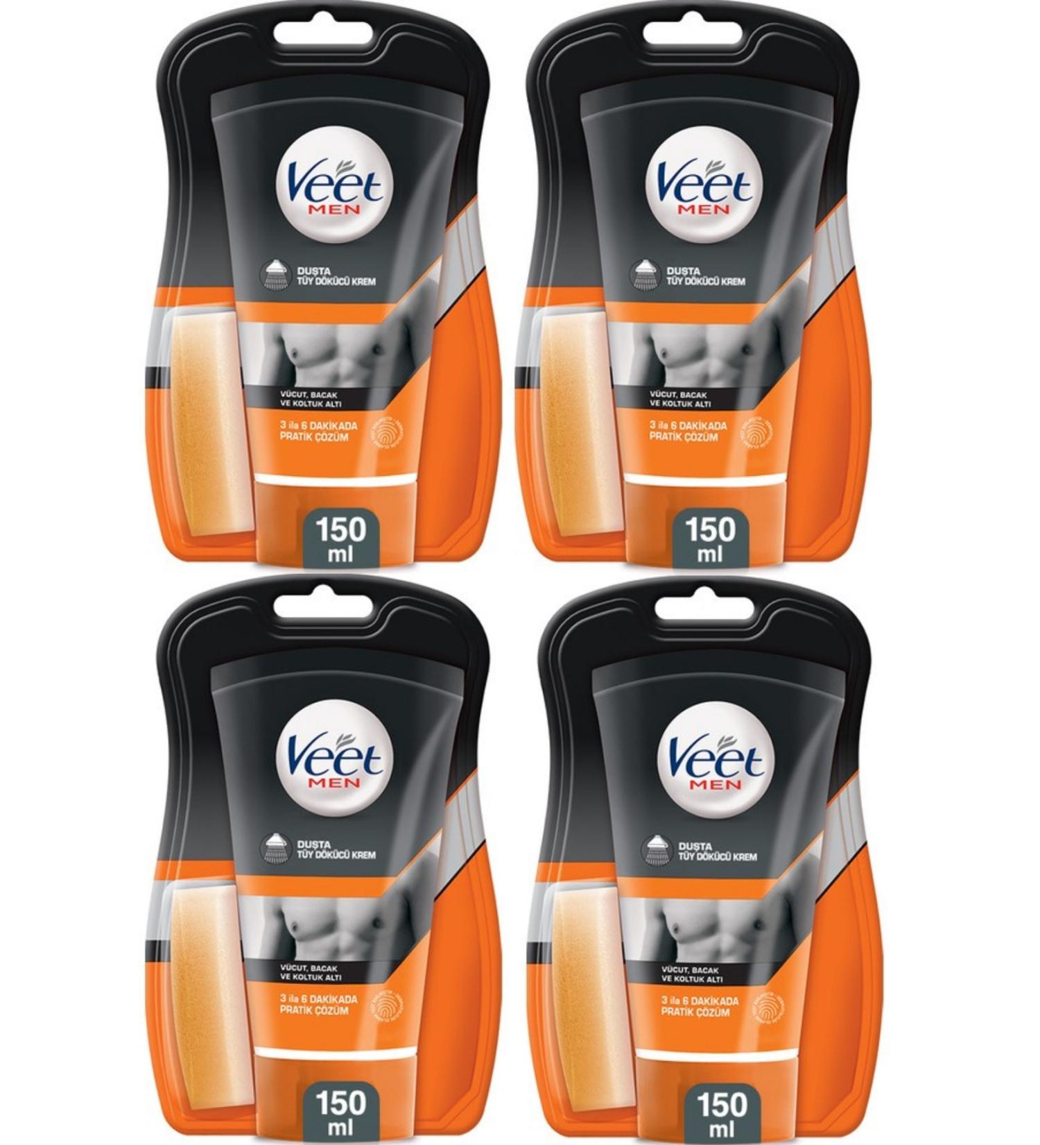 Veet Men In-Shower Hair Removal Cream - 150 ml 4 pieces - Buy Online on GoSupps.com