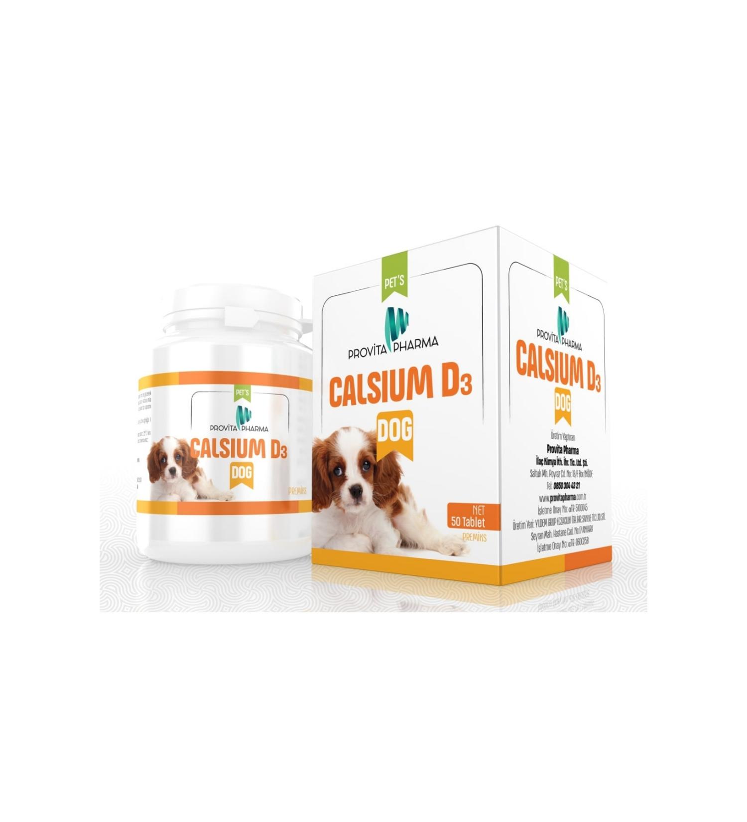 PROVITA PHARMA CALSIUM D3 DOG CALCIUM PHOSPHORUS and D3 50 TABLETS