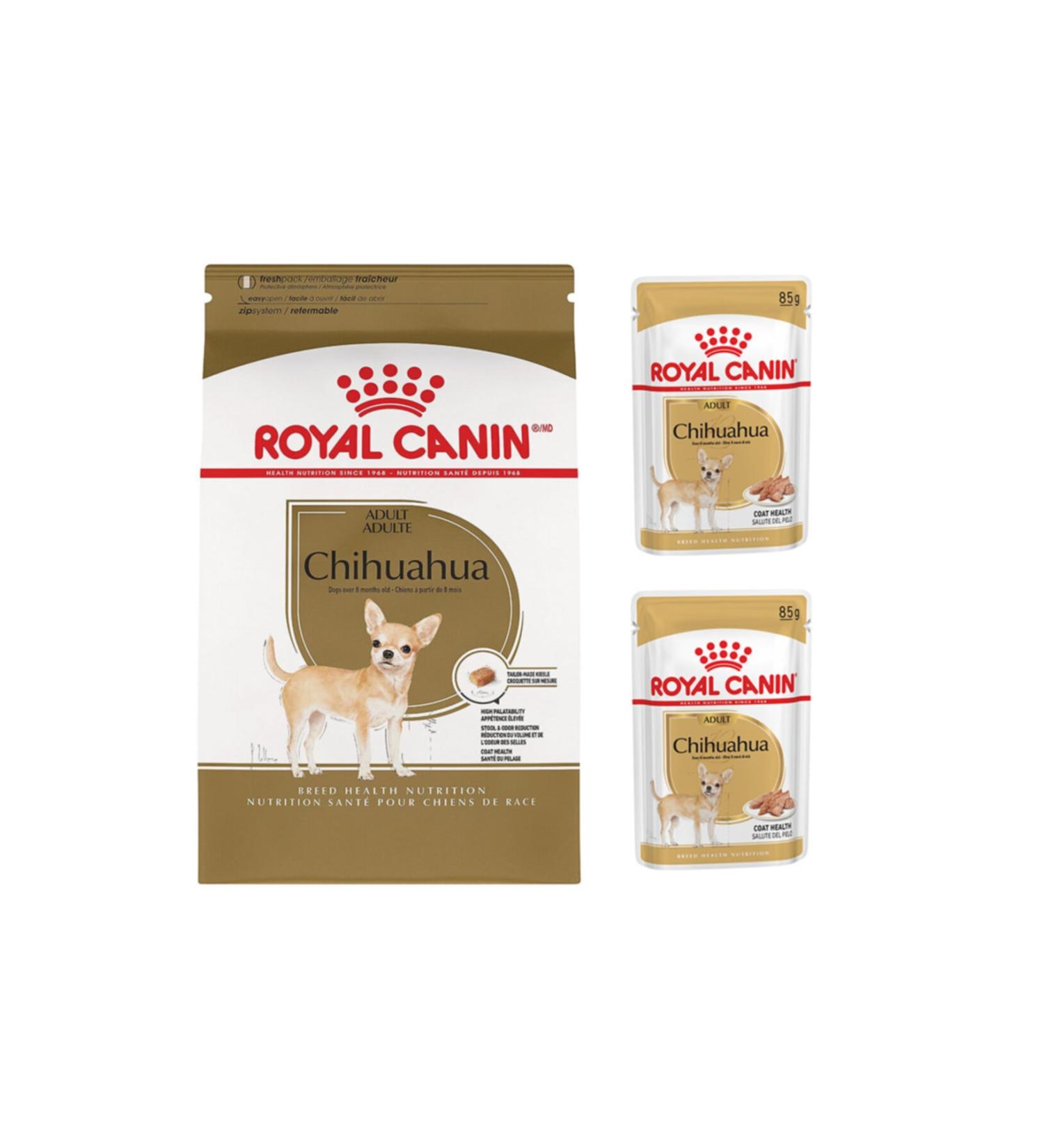 Royal Canin Adult Chihuahua Dog Food 1.5 Kg + Chihuahua Wet Food 2 Pieces