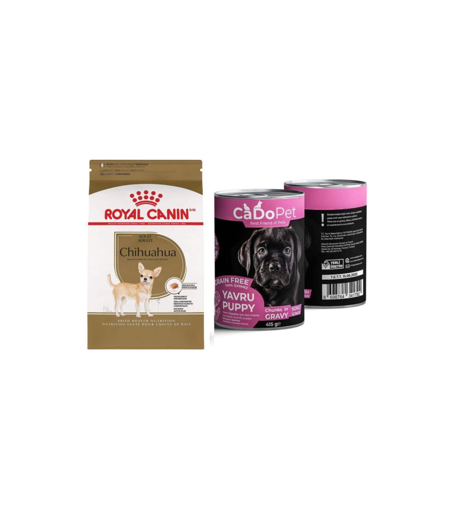 Royal Canin Adult Chihuahua Dog Food 1.5 kg + Cadopet Puppy Canned 415 gr (original)