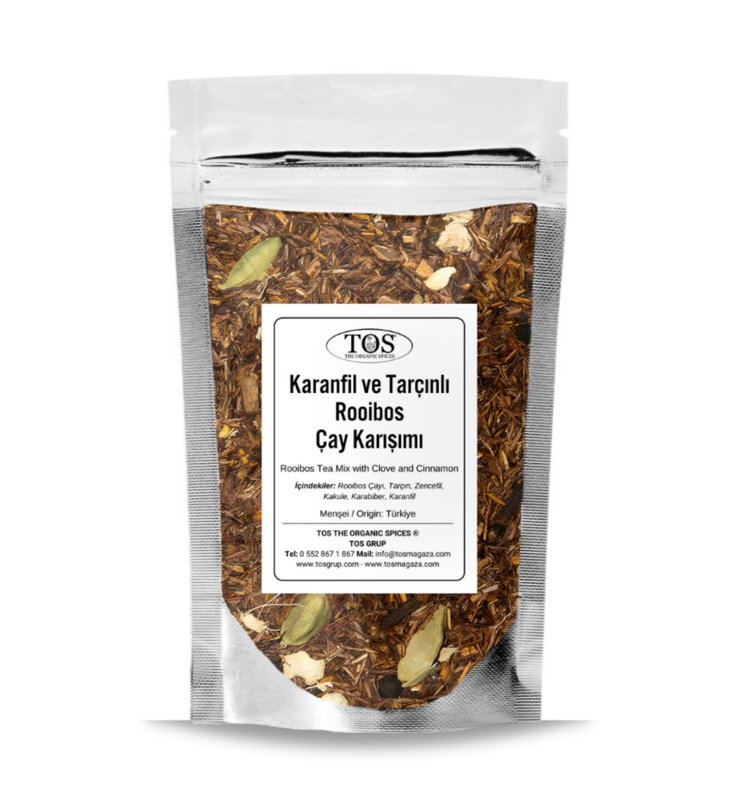TOS The Organic Spices Clove and Cinnamon Rooibos Tea Blend 250 gr (1st Quality) Clove and Cinnamon Rooibos Tea Blend
