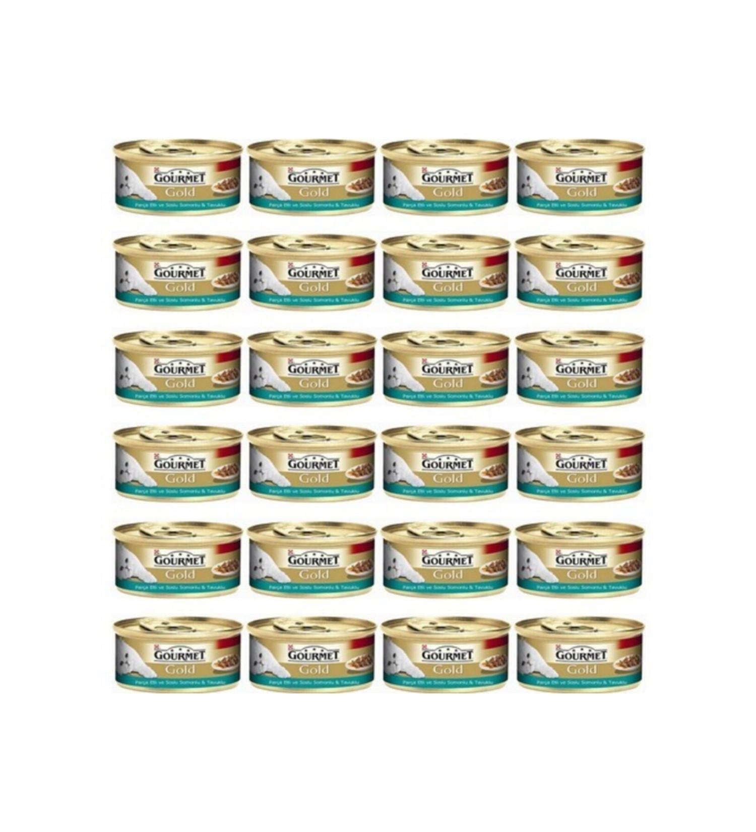 Gourmet Gourmet Gold Salmon Chicken Cat Canned Food 85 gr 24 Pieces