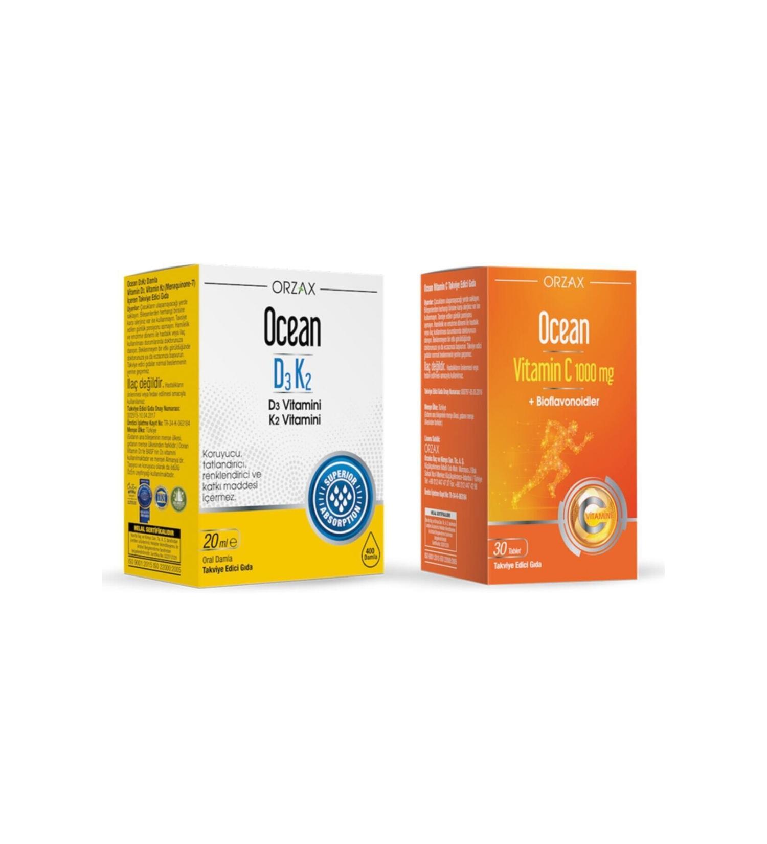 Ocean Ocean Vitamin D3 400 Spray 20 ml + Ocean Vitamin C 1000 mg 30 Tablets