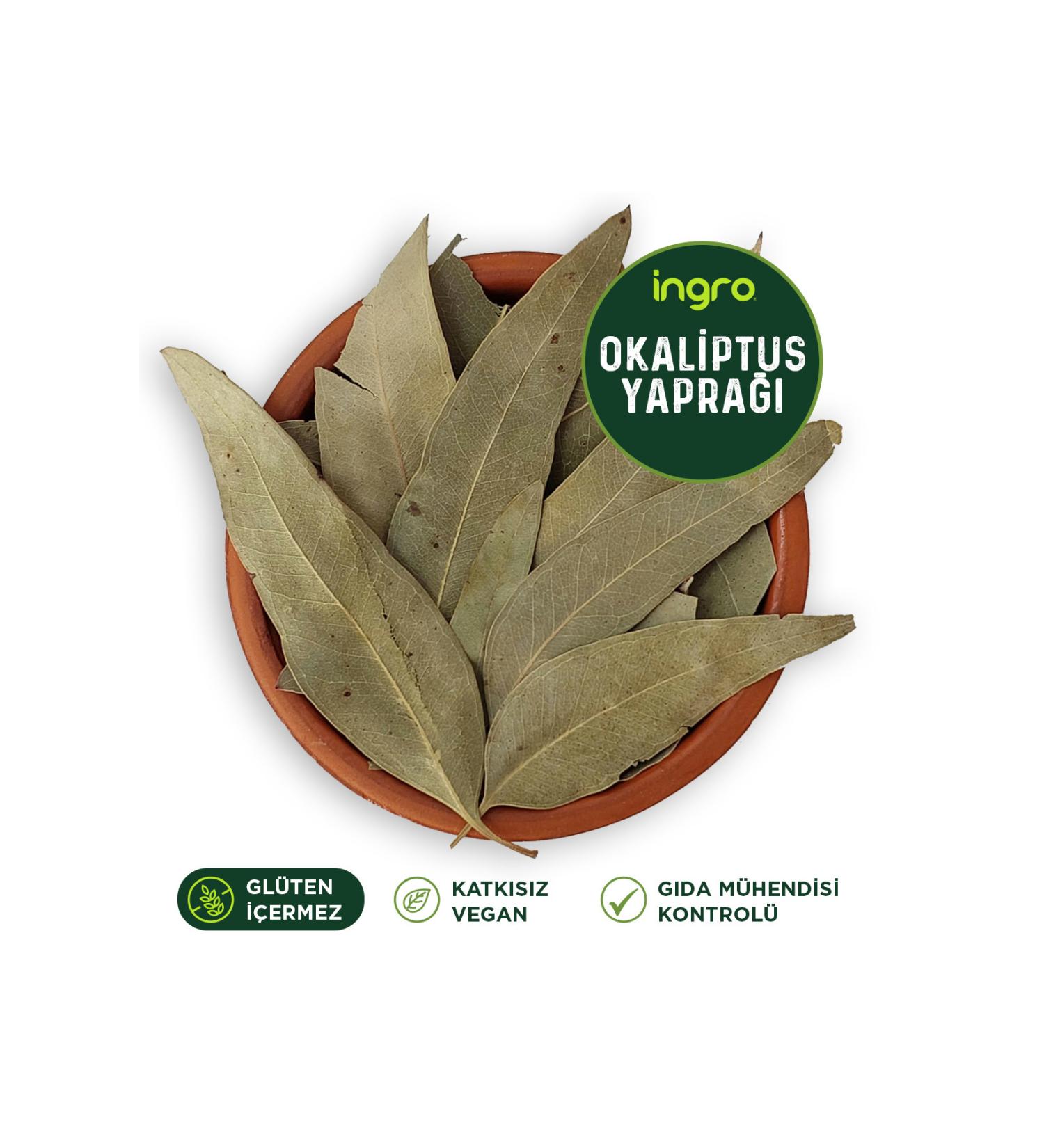 Ingro Eucalyptus Leaf 100 gr (Naturally Dried Sifted Additive-Free)