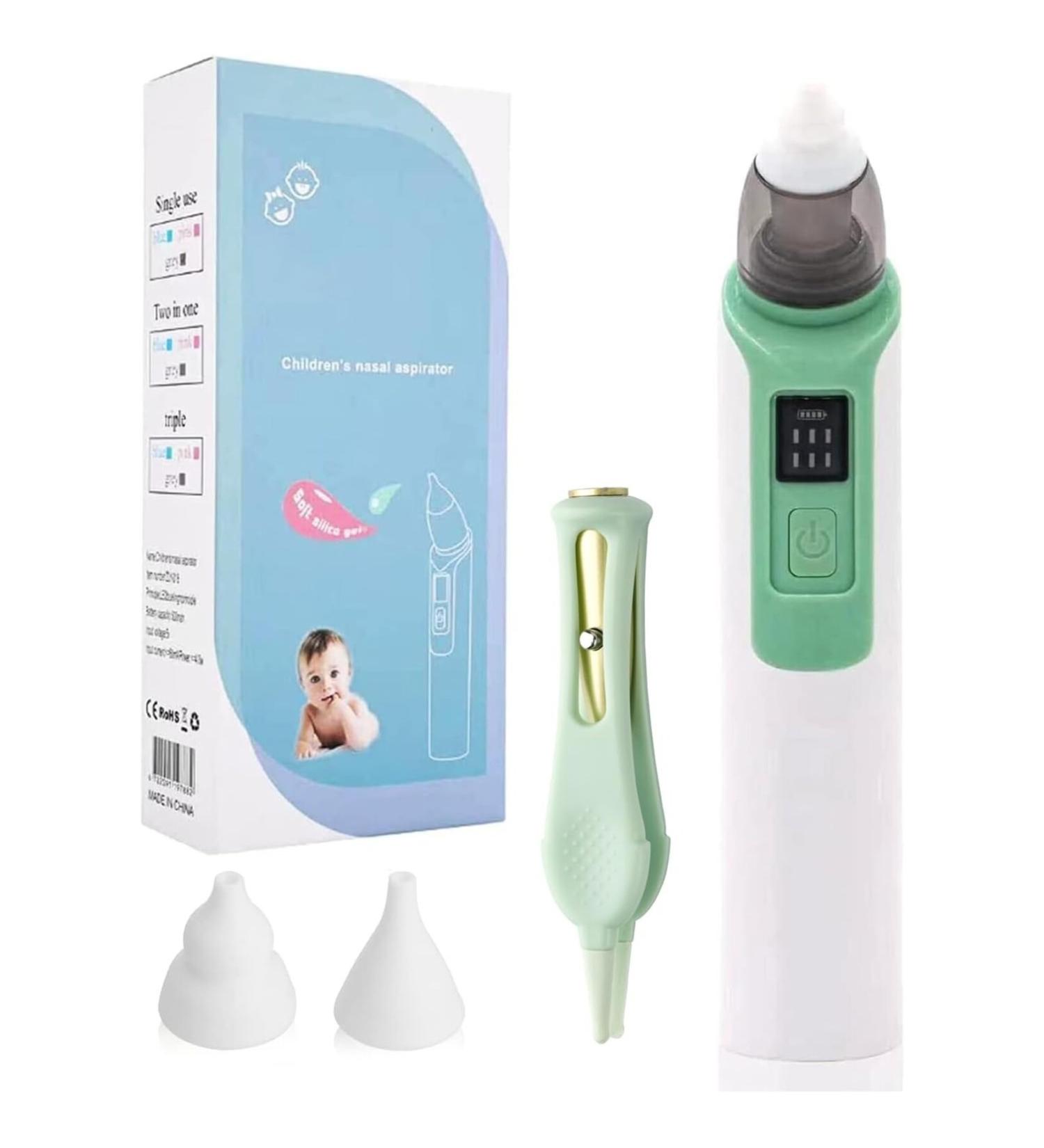 VARSTHREE Electric Nasal Aspirator for Babies 6 Adjustable Suction Levels 2-Size Nozzle