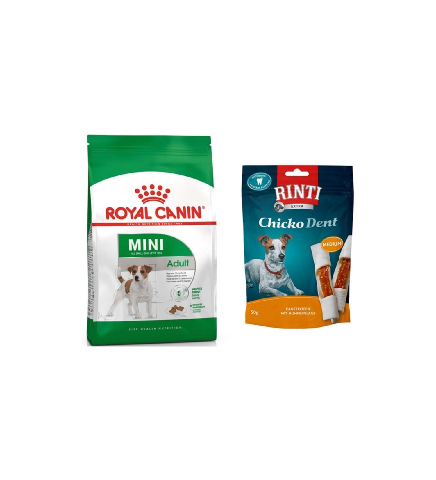 Royal Canin Adult Small Mini Small Breed Dog Food 2 Kg + Rinti Healthy Teeth Dog Award (original)