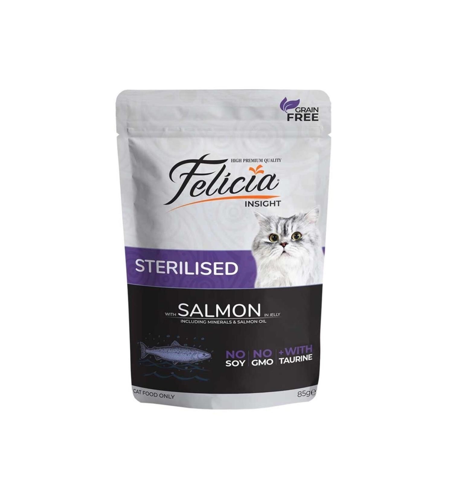 Felicia Salmon Sterilized Cat Pouch Food 85 Gr X 6 Pieces
