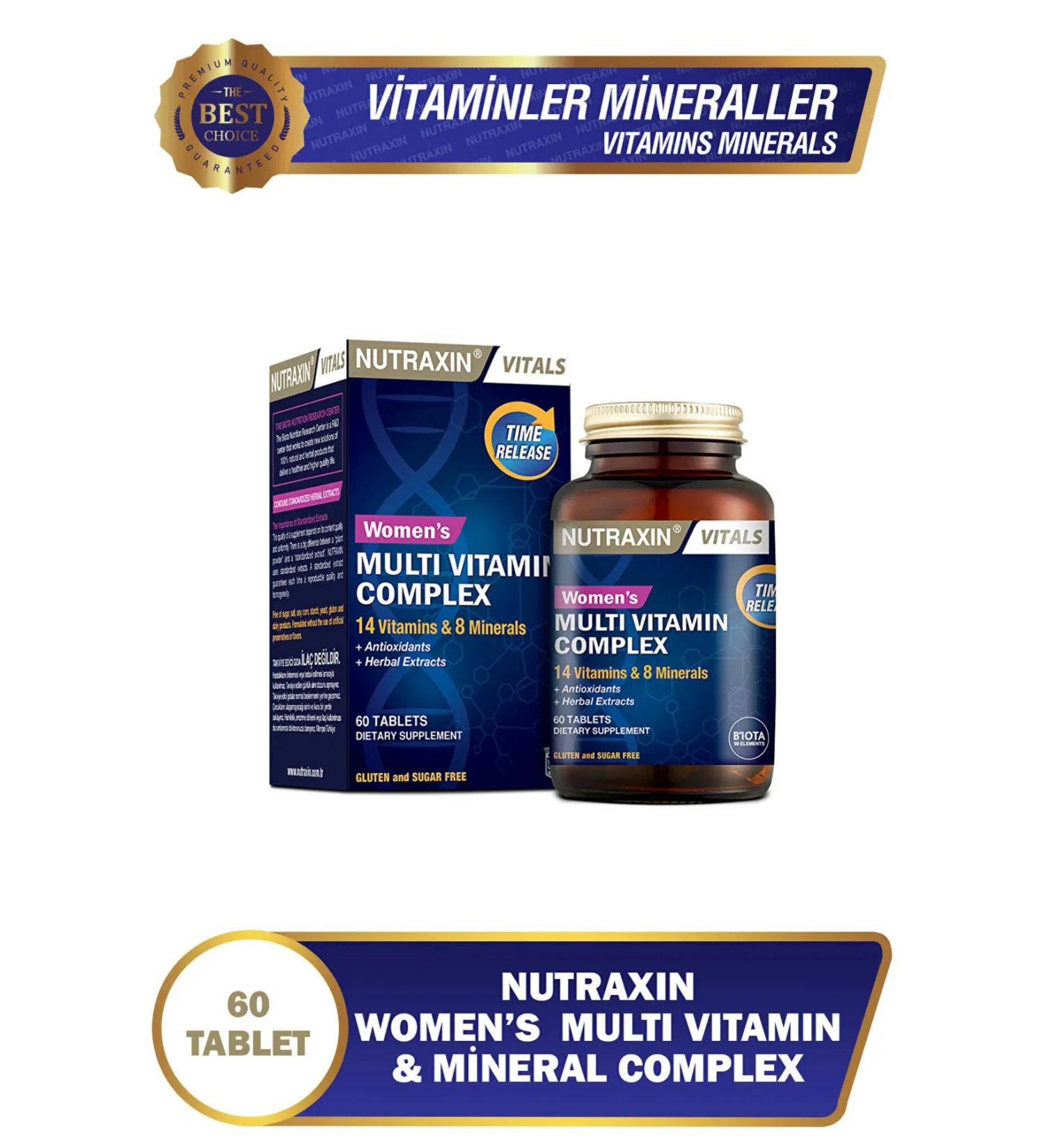 Nutraxin Multivitamin Women - Multivitamin & Mineral Complex 60 Tablets 3 Pack