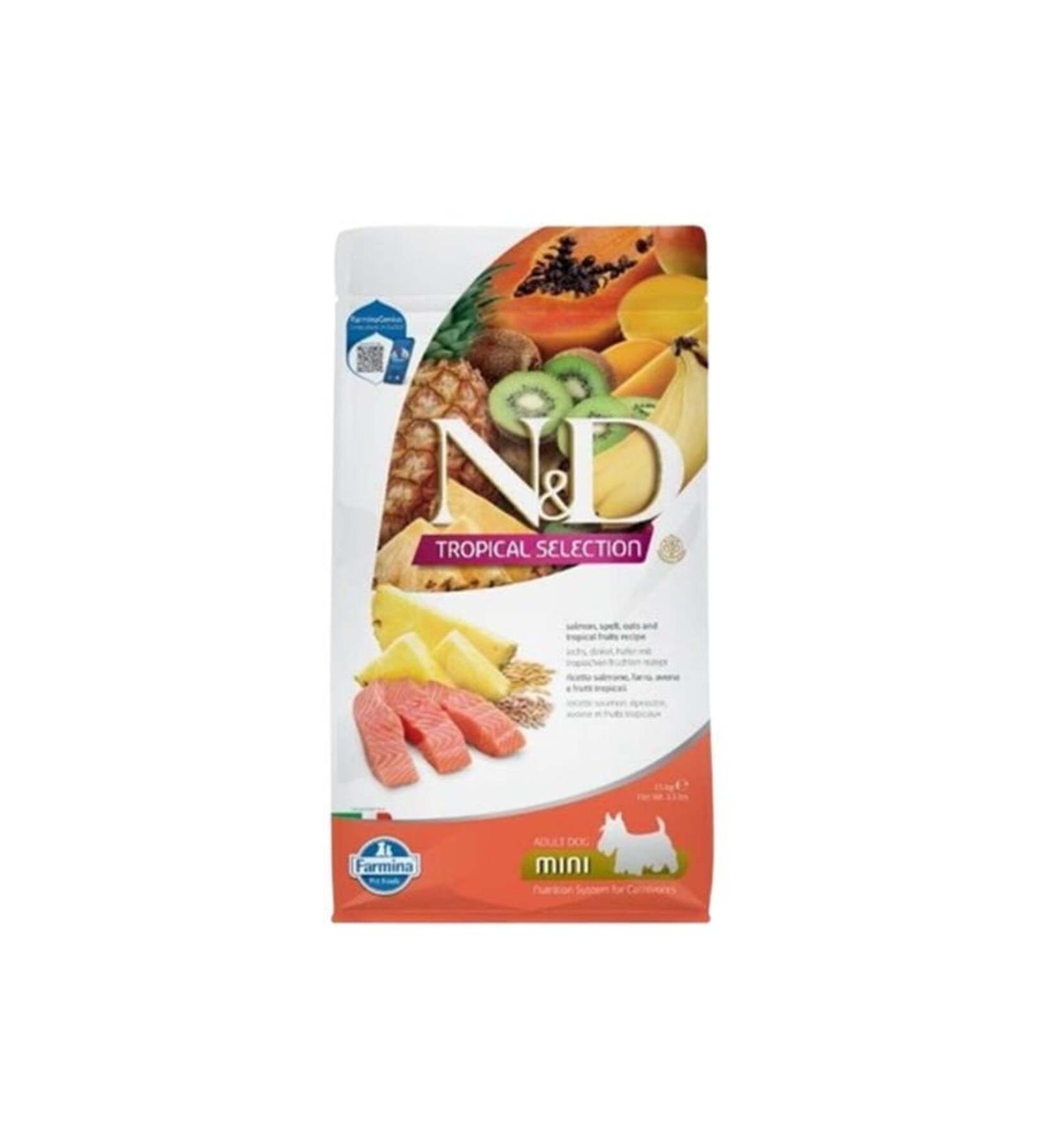 N & D Tropical Selection Salmon and Tropical Fruit Mini Breed Adult Dog Food 1.5 Kg