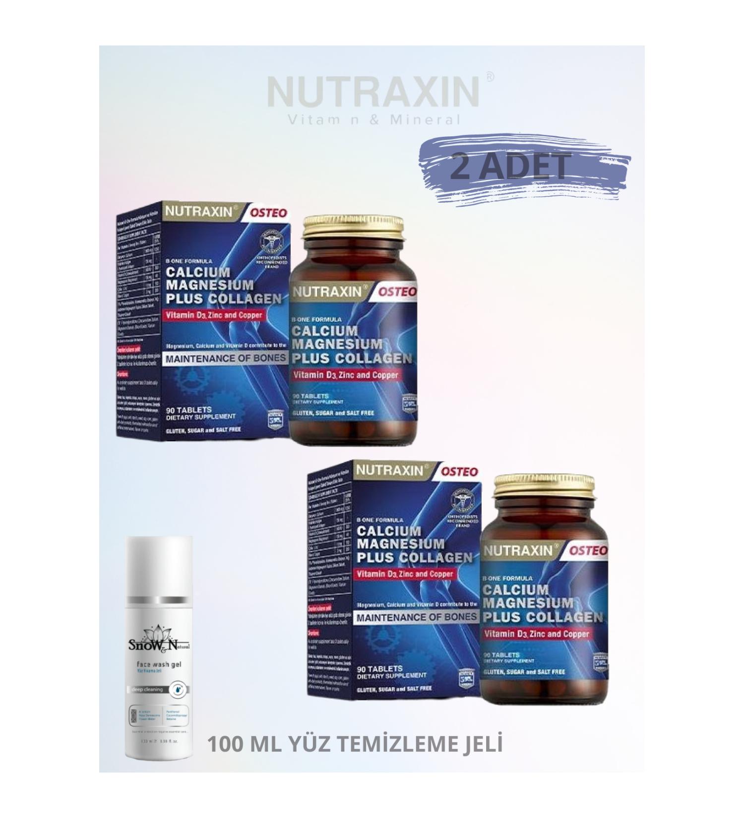Nutraxin B-One Formula Calcium Magnesium Plus Collagen Food Supplement (2 PCS) 1X100 ml facial cleanser