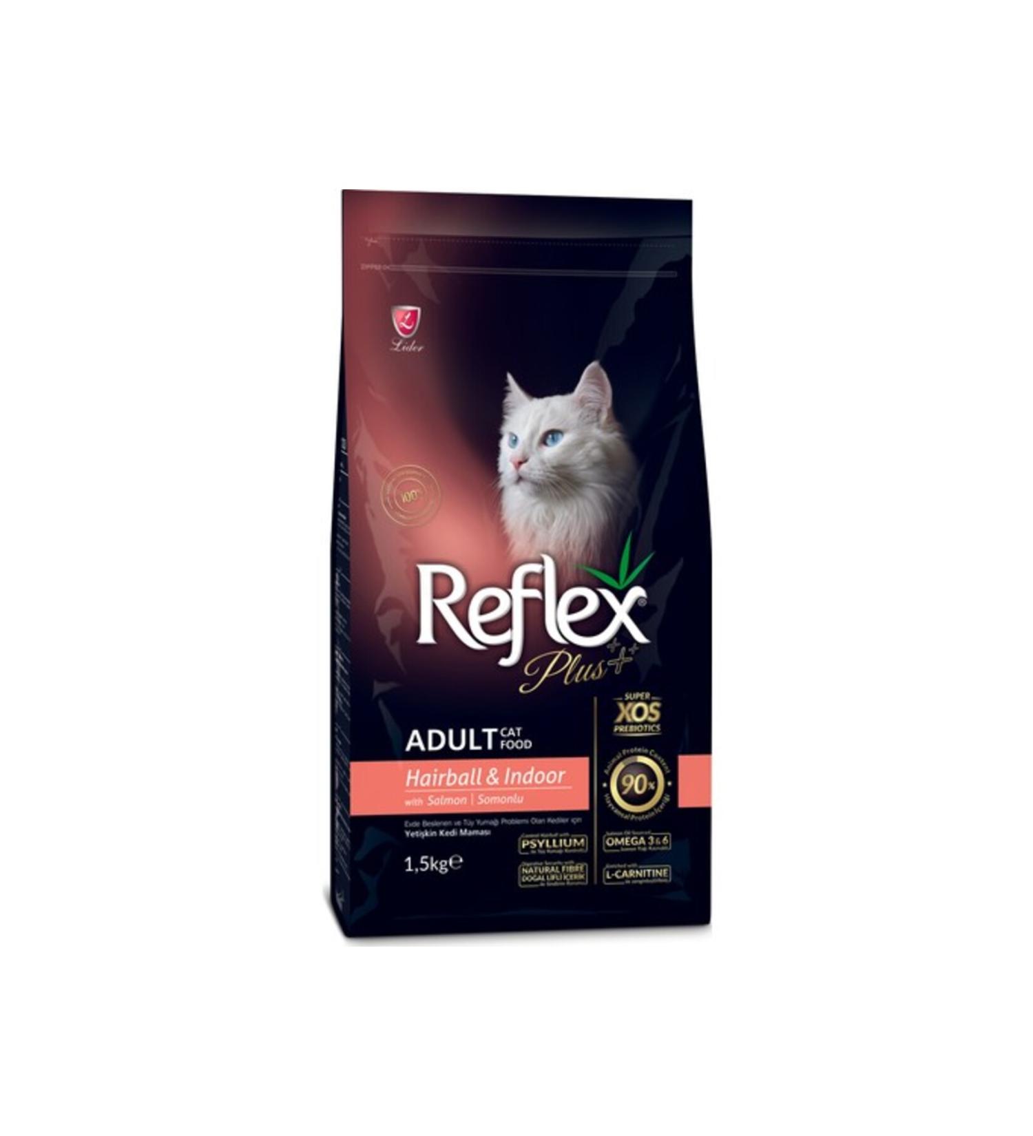 Reflex Plus Hairball Salmon 1.5 Kg Adult Cat Food