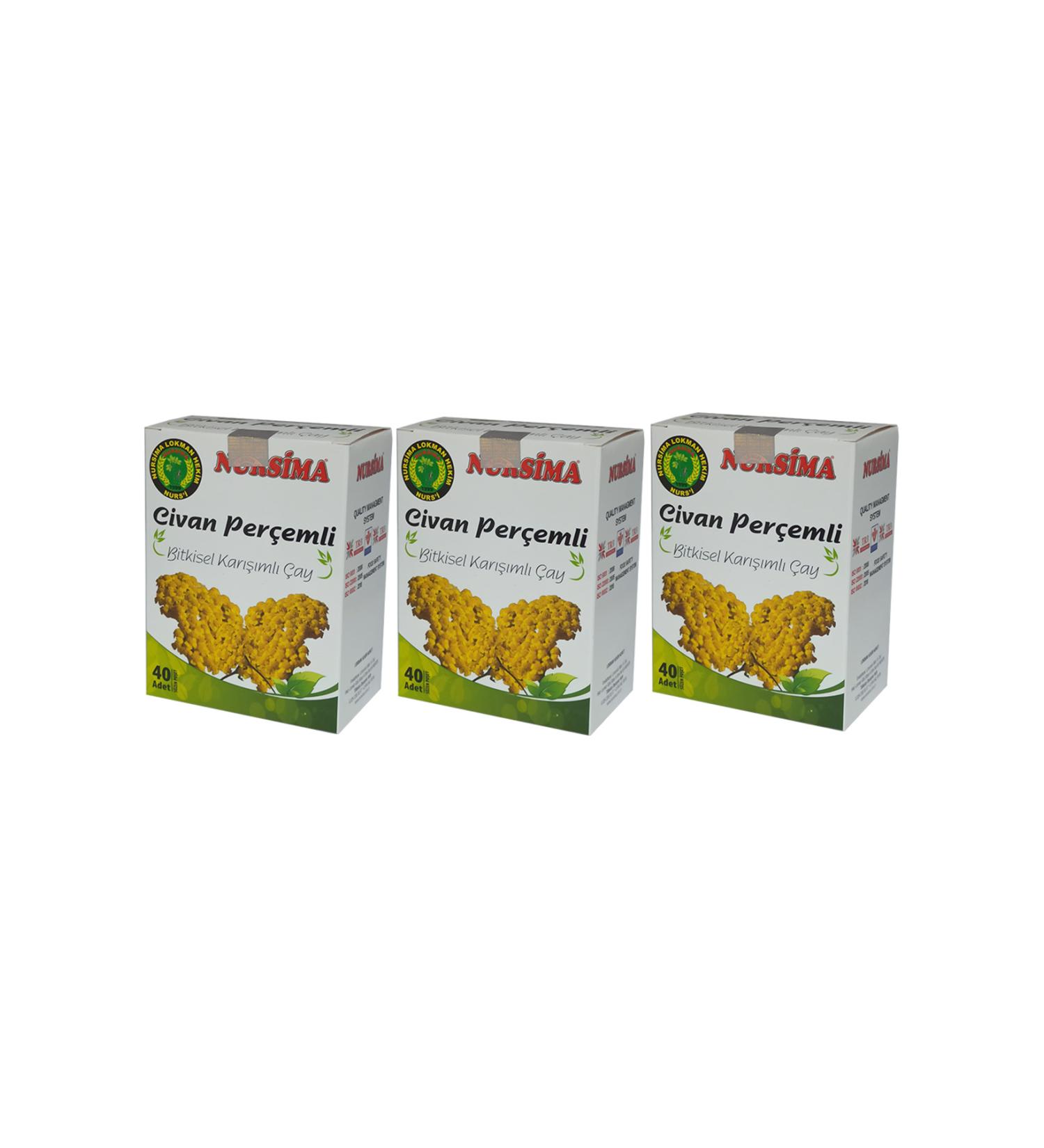 Nursima Yarrow Herbal Mixed Tea 40's Filter Bags 3 Boxes