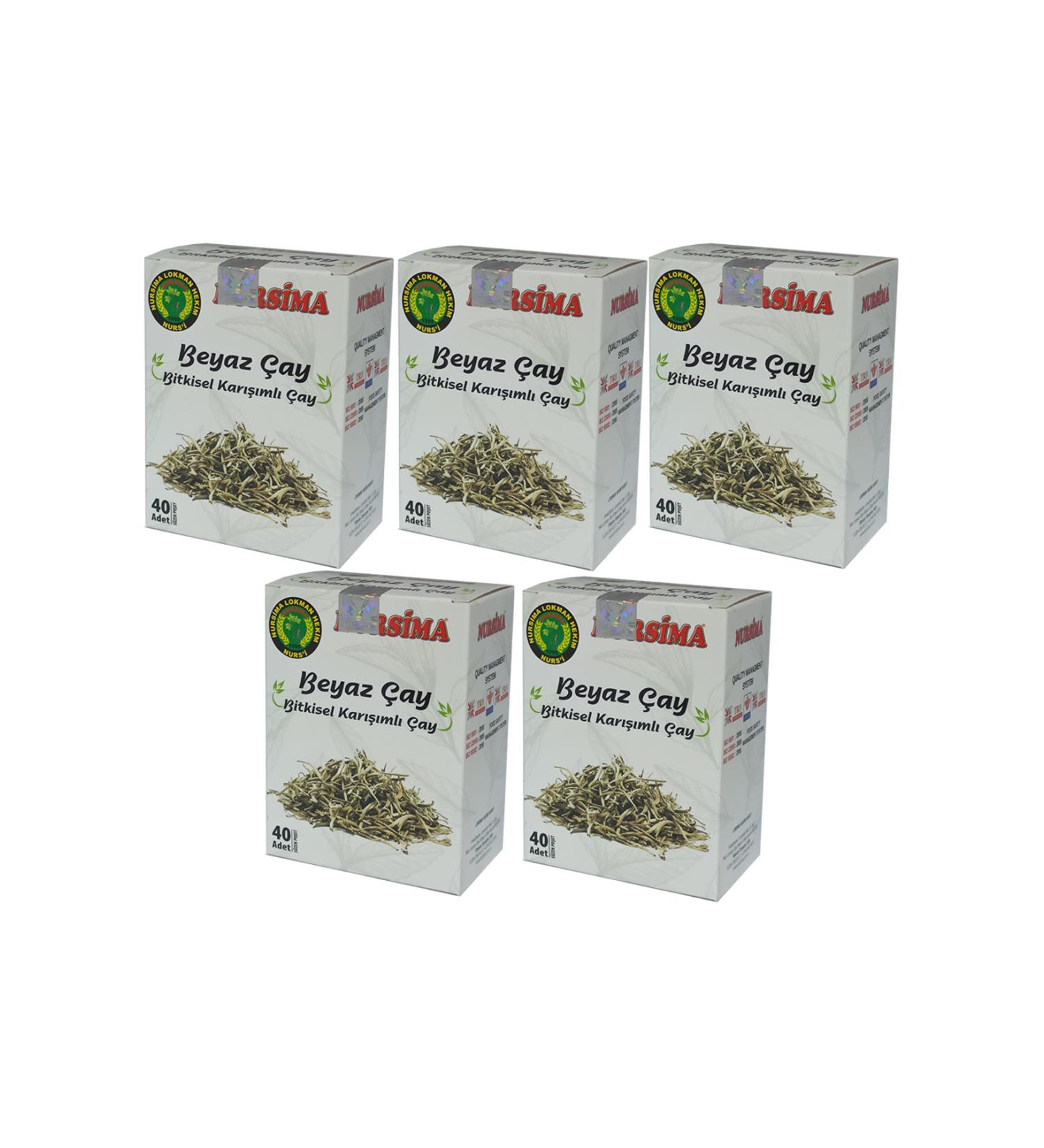 Nursima White Tea Herbal Mixed Tea 40's Filter Bags 5 Boxes