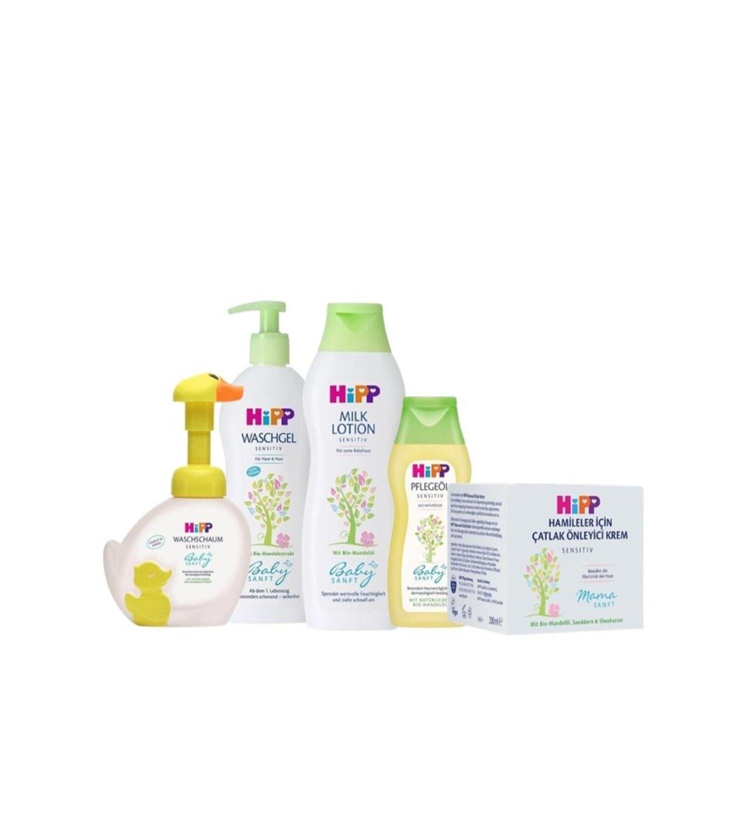 Hipp Hair and Body Bath Gel 400 Ml Lotion 350 Ml Oil 200 Ml Stretch Mark Cream 200 Ml Foam 250 ml - Buy Online on GoSupps.com