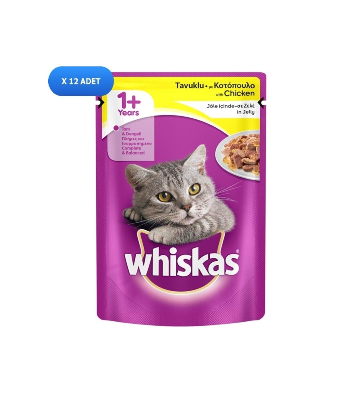 Whiskas Pouch In Jelly Chicken Cat Food 100 gr (12 Pieces)