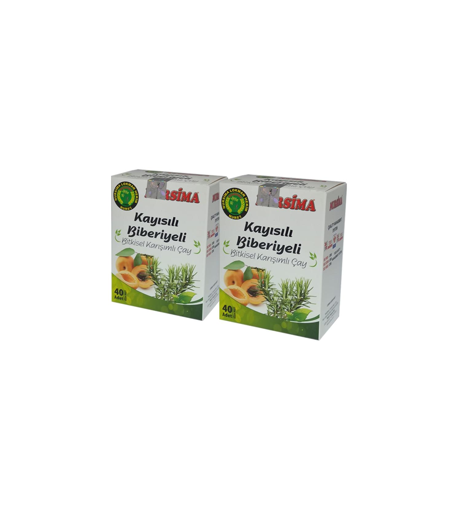 Nursima Apricot Herbal Tea Set 2 Pieces X 40 Pcs