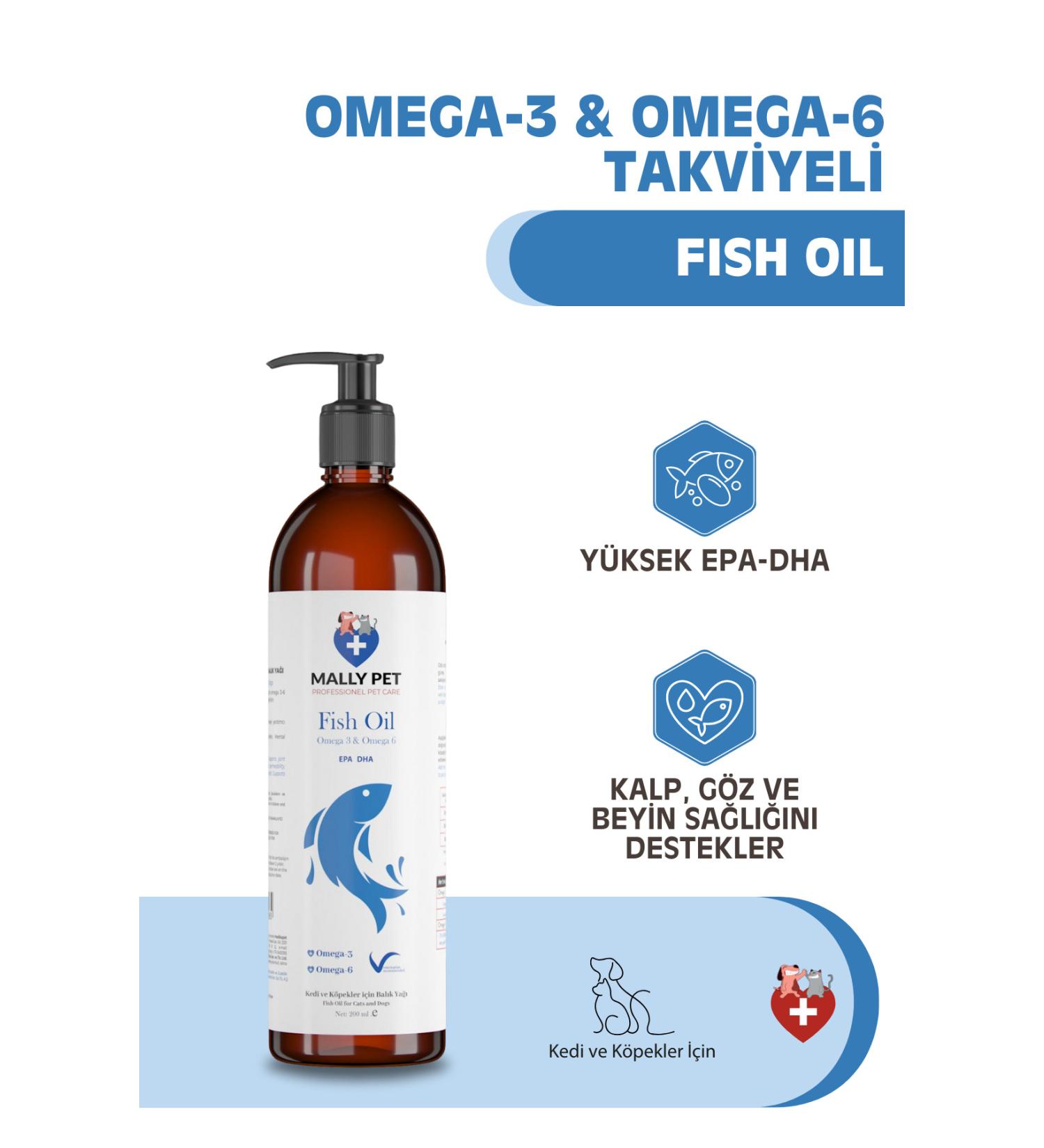 MALLY PET PROFESSIONAL PET CARE Omega 3 and Omega 6 Supplemented Fish Oil for Cats and Dogs 200 ml - Buy Online on GoSupps.com