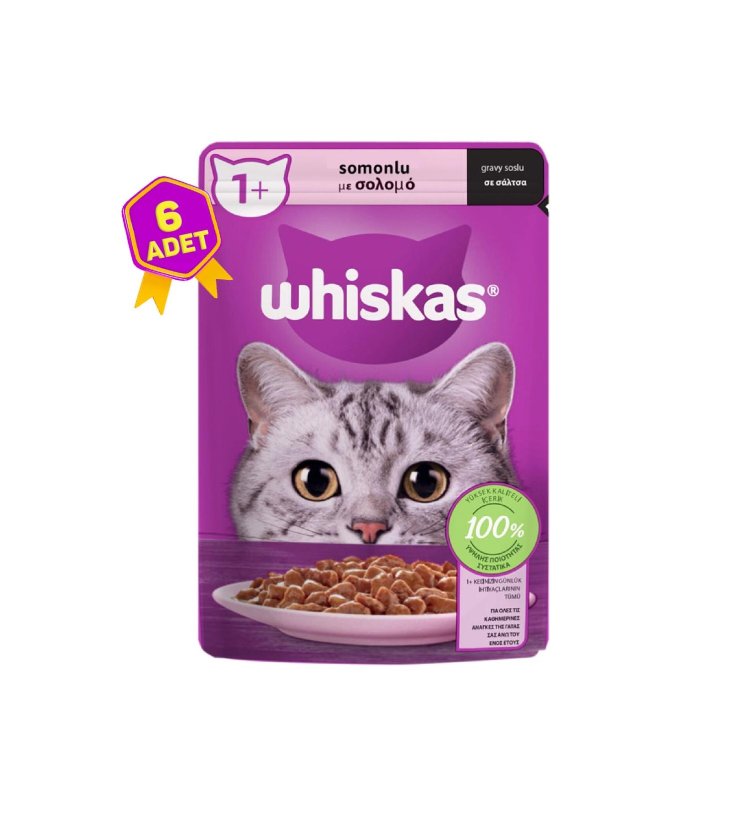 Whiskas Salmon Pouch Complete Cat Food Canned 6 X 85 Gr.