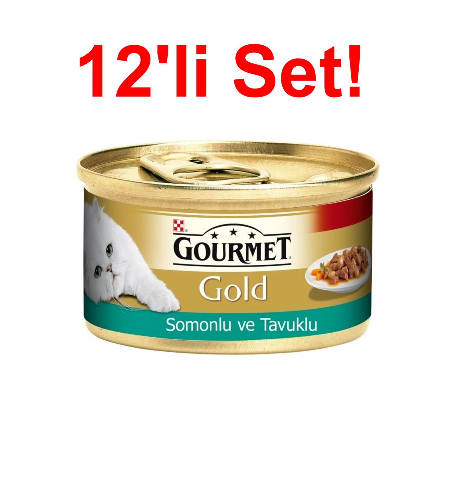 Gourmet Gold Salmon Chicken Delicious Cat Canned Food 85g X 6PCS