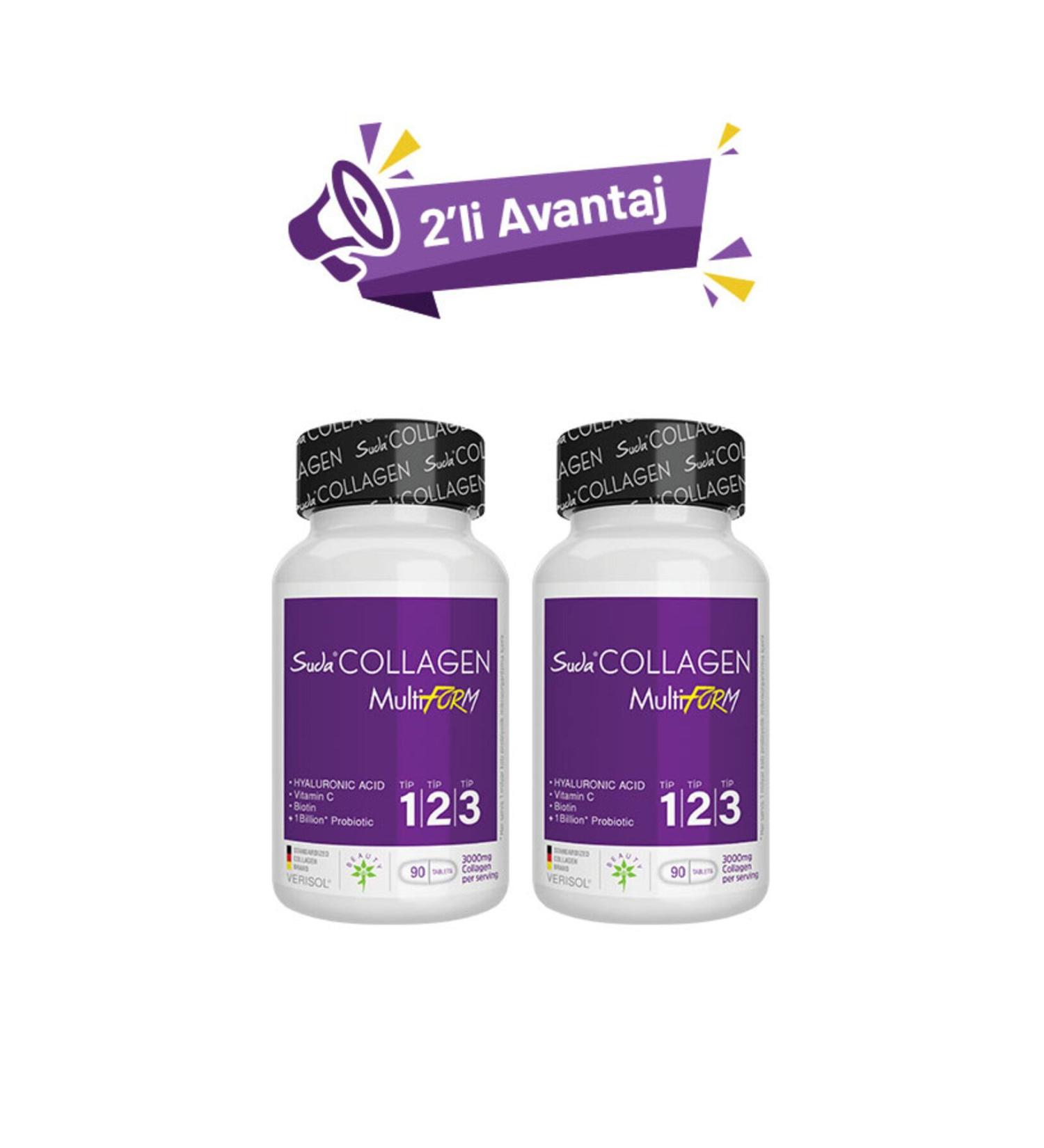 Water Collagen Multiform Collagen 90 Tablets 2-Pack Advantage Pack - Buy Online on GoSupps.com